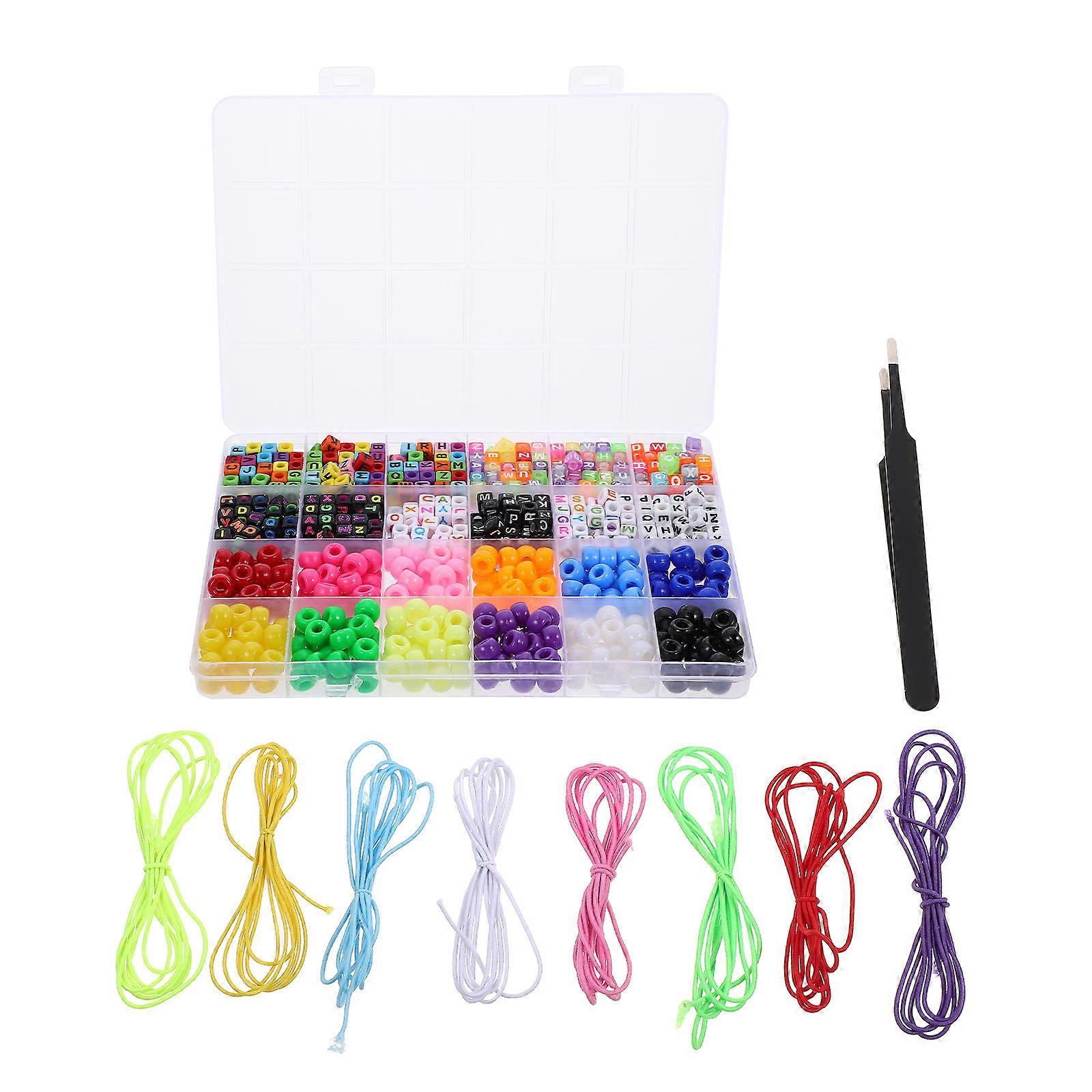 Diy Beads Acrylic Letter Beads Bead Bucket Design Family Activities Assorted Color 0.7X0.7cm Educational 1Set