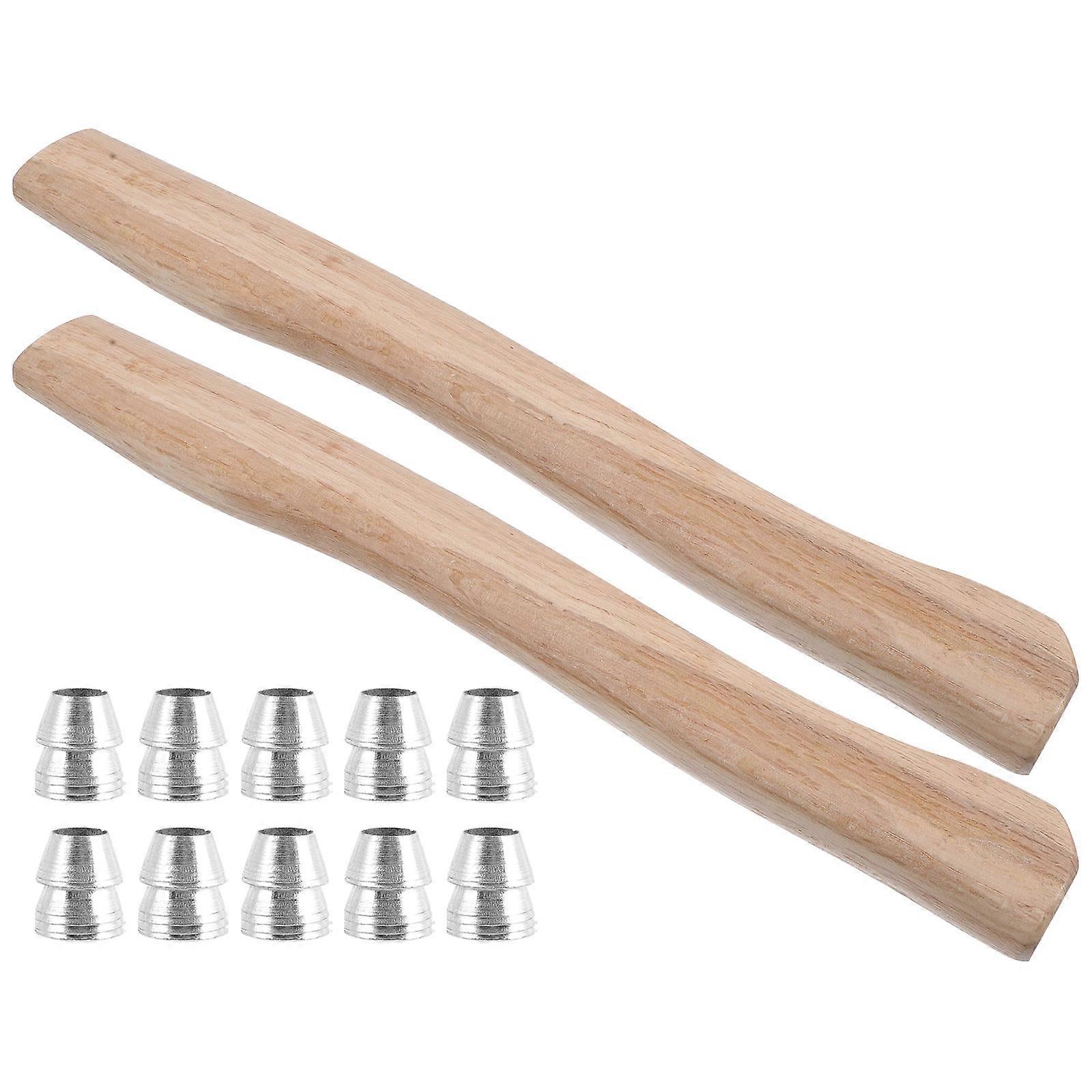 Camping Equipment Practical Wood Grip Handle with Wedge 1Set