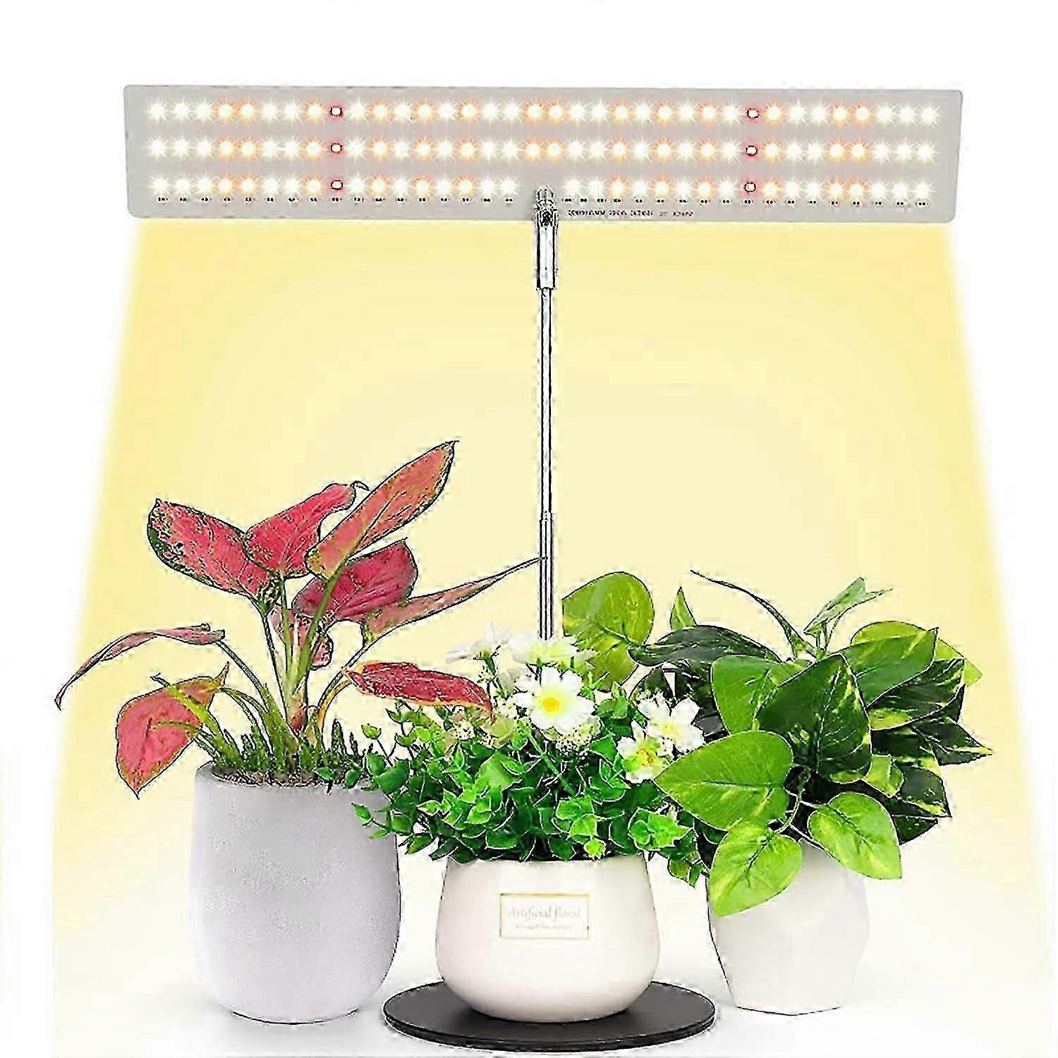 Adjustable Height Indoor Plant Grow Light, Full Spectrum LED Lighting with Timer and 4 Levels of Dimmable Brightness, Suitable for Various P
