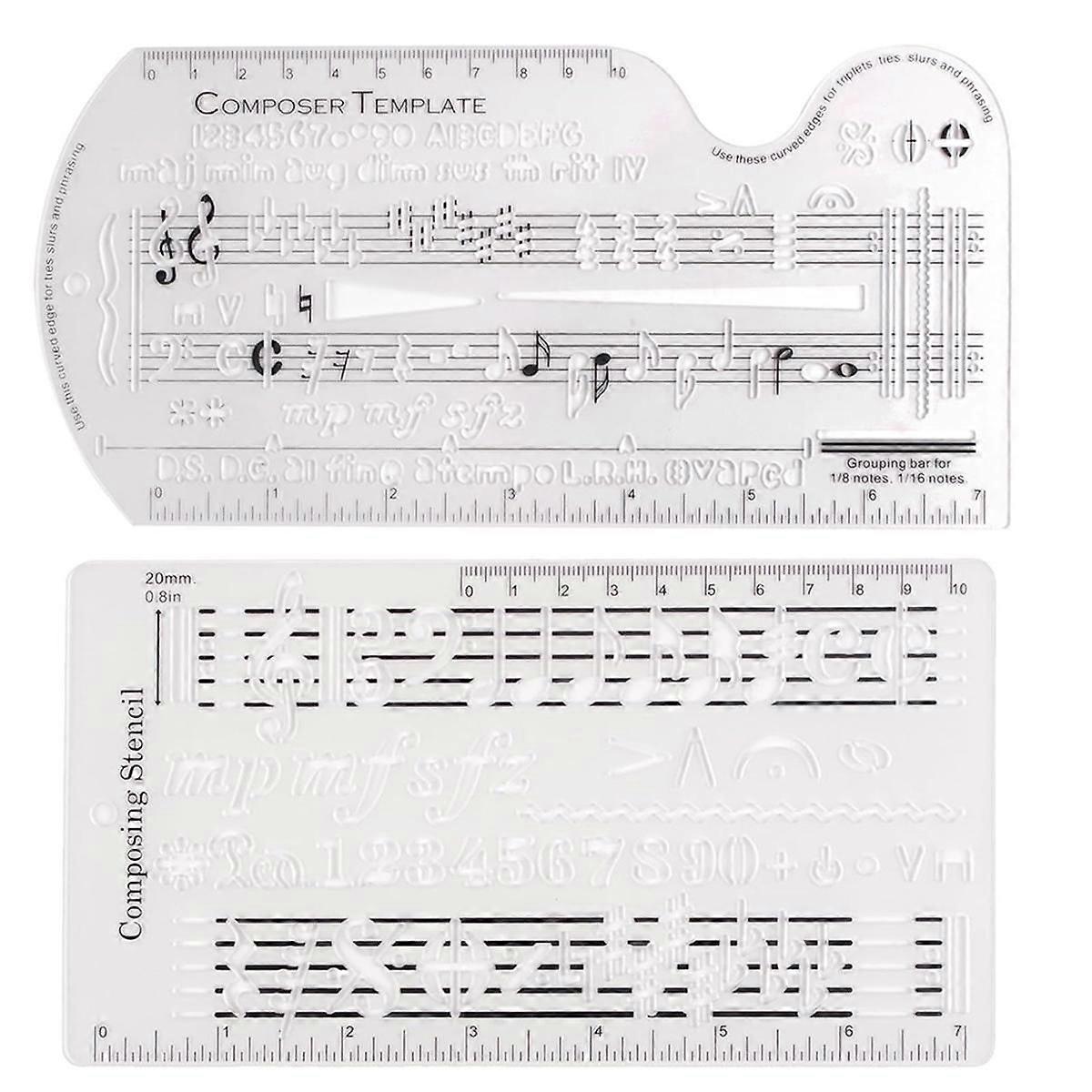 Song Writer'S Composing Template Stencil, Staff Drawing Ruler, Song Writer'S Composing Notation Tool, Composer Symbols