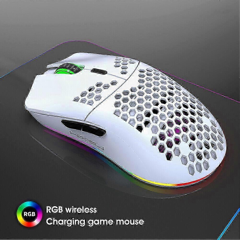 Wireless Gaming Mouse with Honeycomb Shell, Rechargeable Optical Mice for PC