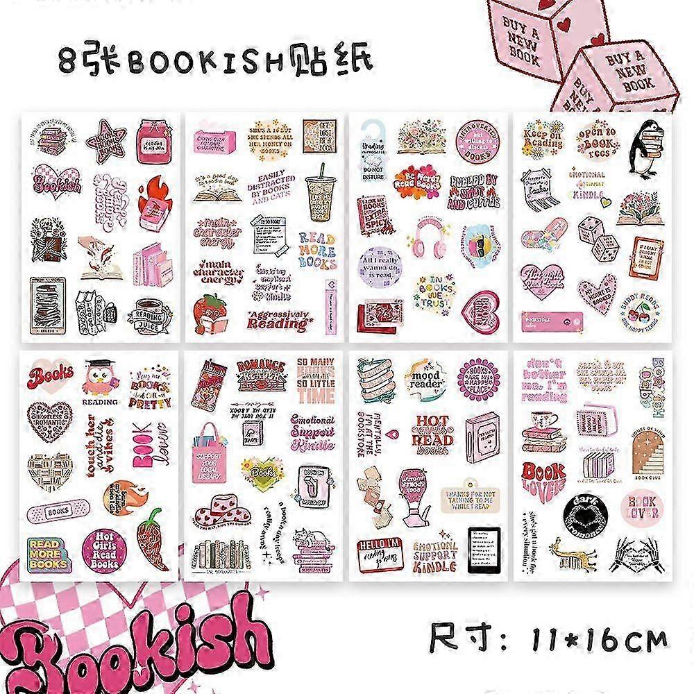 100pcs Pink Book Roll Stickers - Assorted Mix
