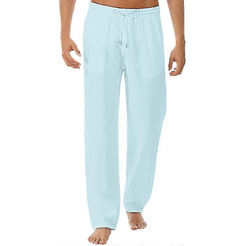 Ανδρικό λείο look baggy παντελόνι ελαστικό μέση casual παραλία γιόγκα παντελόνι