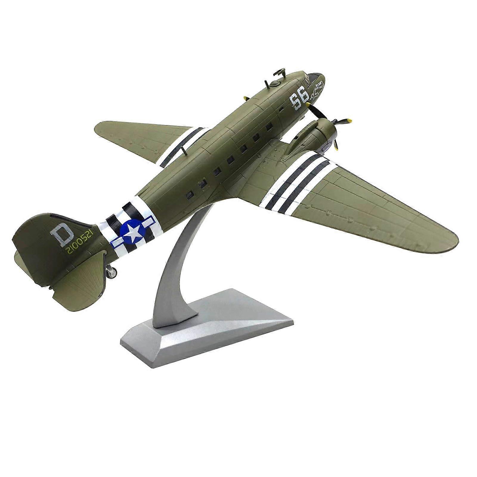 1:100 Alloy WWII Douglas C47 Transport Aircraft Model Simulation Aviation Science Exhibition Model