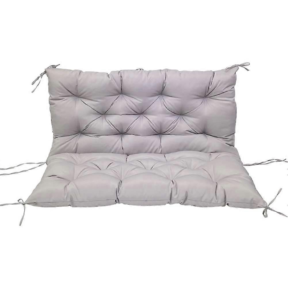 Extra Thick Garden Bench Cushion with Back Cushion for 2/3 Seater Patio Swing Comfort Seat Mattress Replacement Outdoor Hammock Light Grey 150x100cm