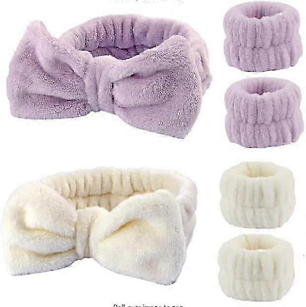 Microfiber Quick Dry Absorbent Wrist Towels and Headbands Set for Makeup, Suitable for Both Genders, 6PCS