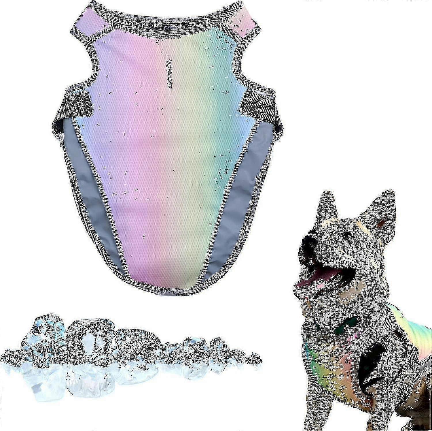 Dog Summer Cooling Vest, Breathable Mesh Pet Cooler, Adjustable Ultra-soft Vest for Small Medium Large Dogs