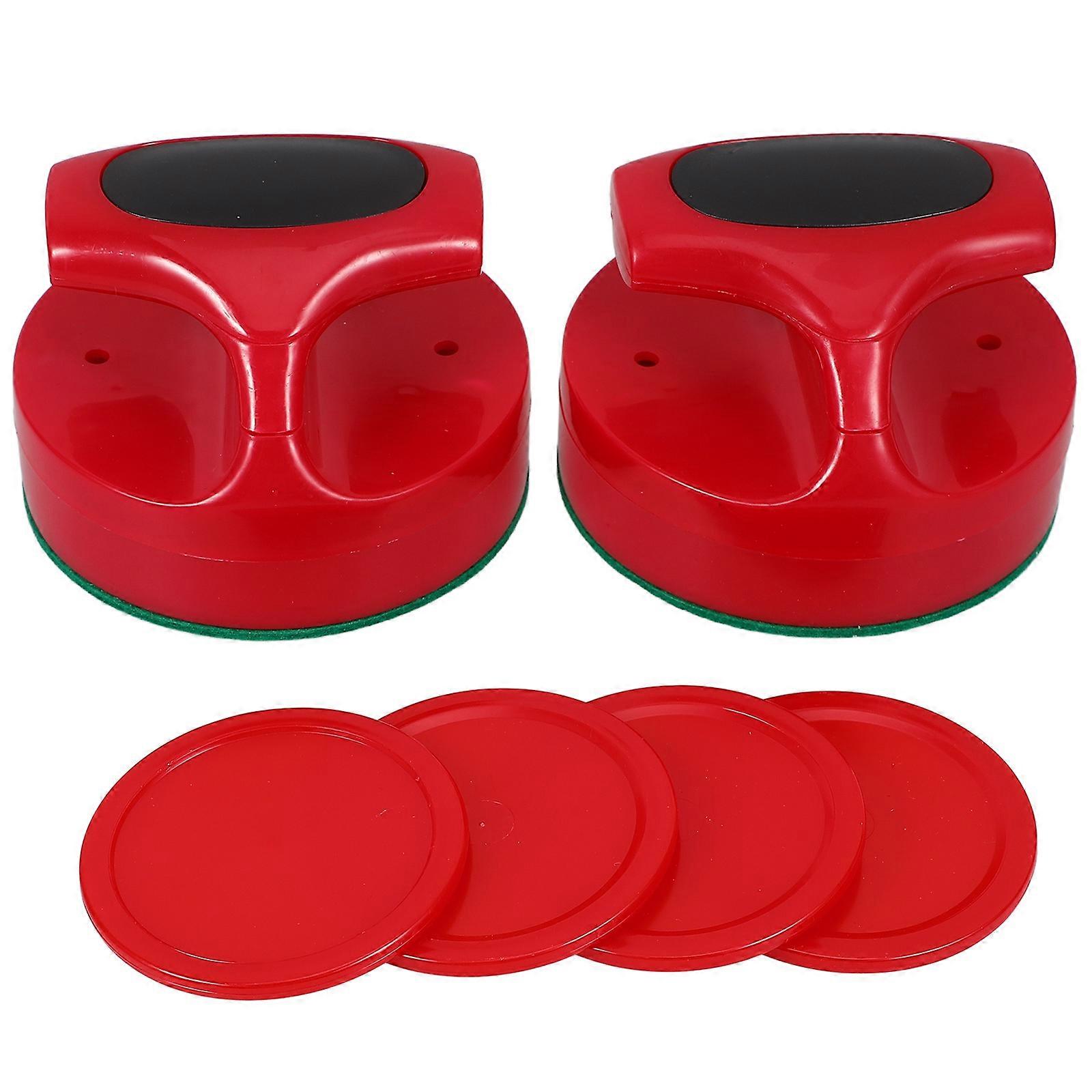 Ice Hockey Pucks and Pushers Set with Replacement Parts for Air Hockey Tables – Indoor Game Accessories