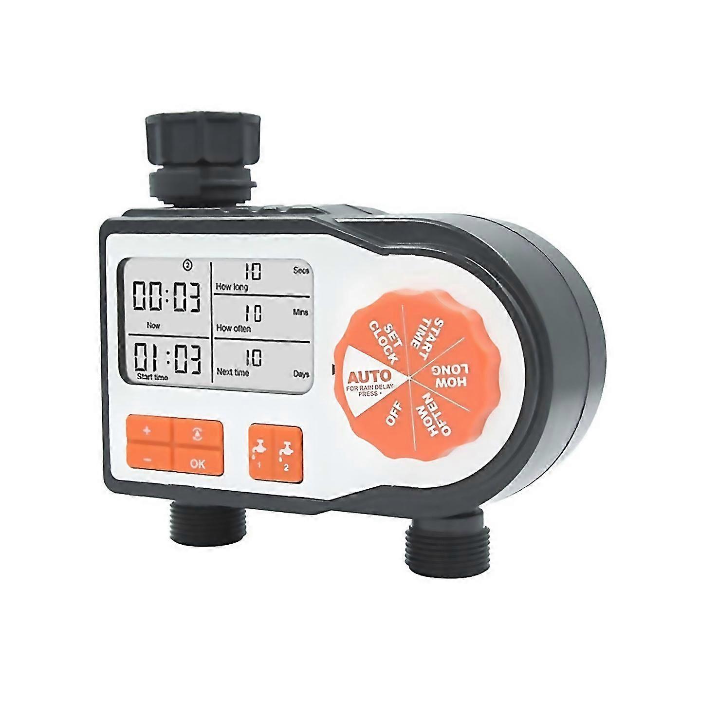 For Outdoor Garden Hose Watering Timer 2 Zone Digital Hose Pump Timer