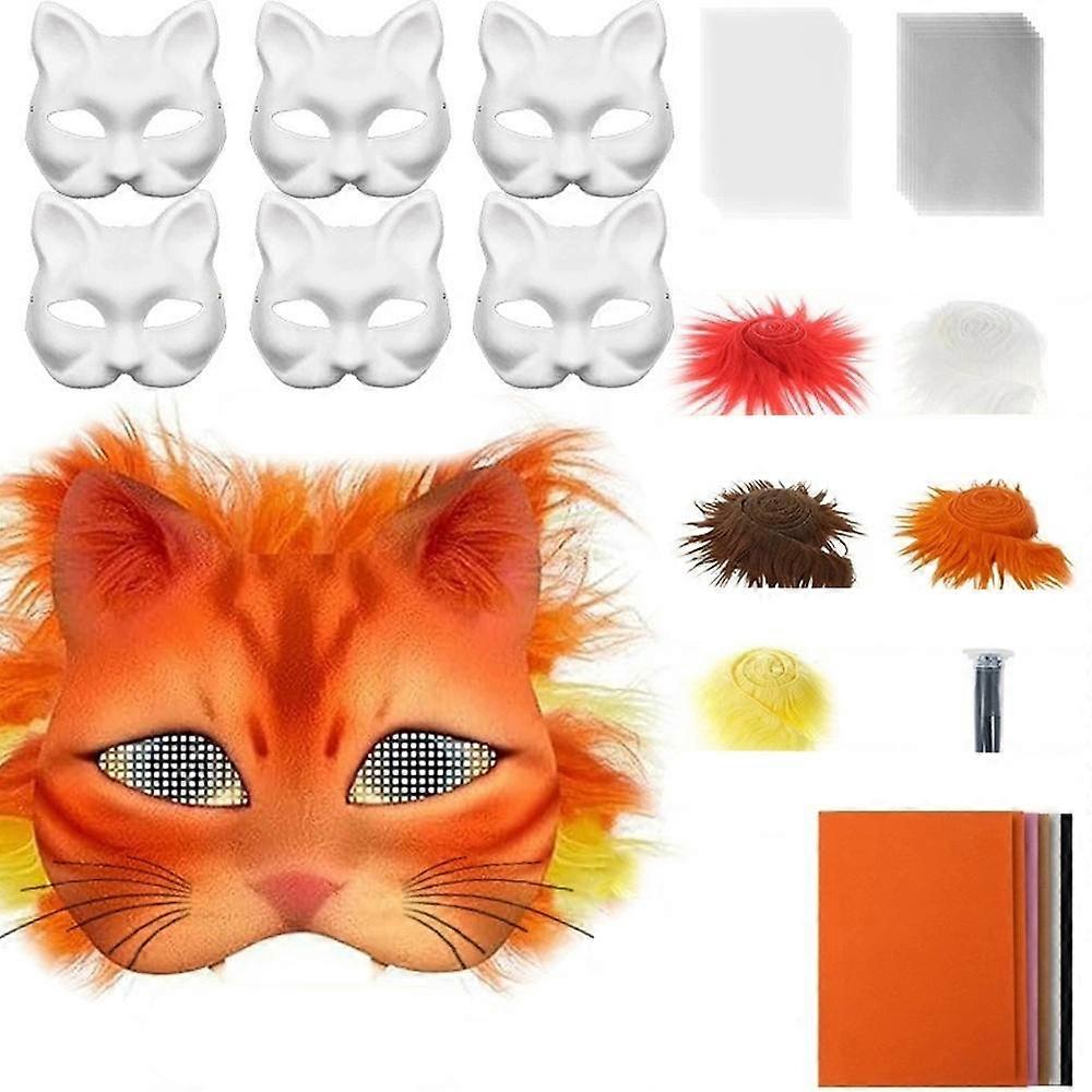 Bricolage chat visage ensemble Cosplay blanc peinture chat