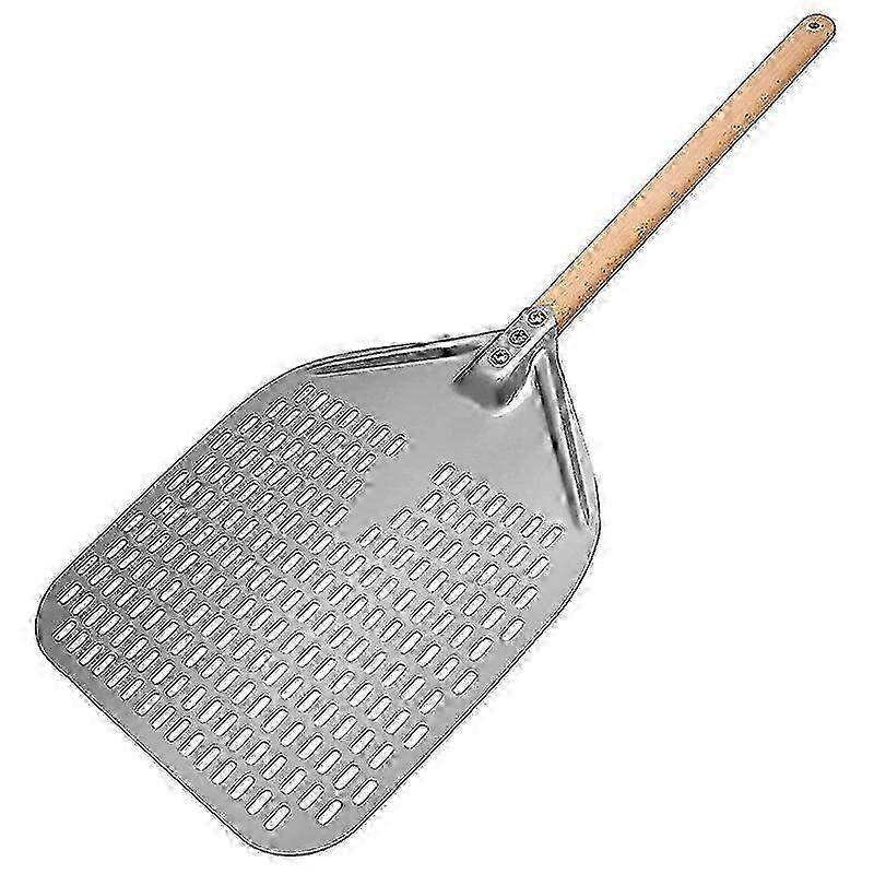 Perforated Pizza Peel,Professional Anodized Aluminum Pizza Peels, Rectangular Pizza Turning Spatula with Detachable DS