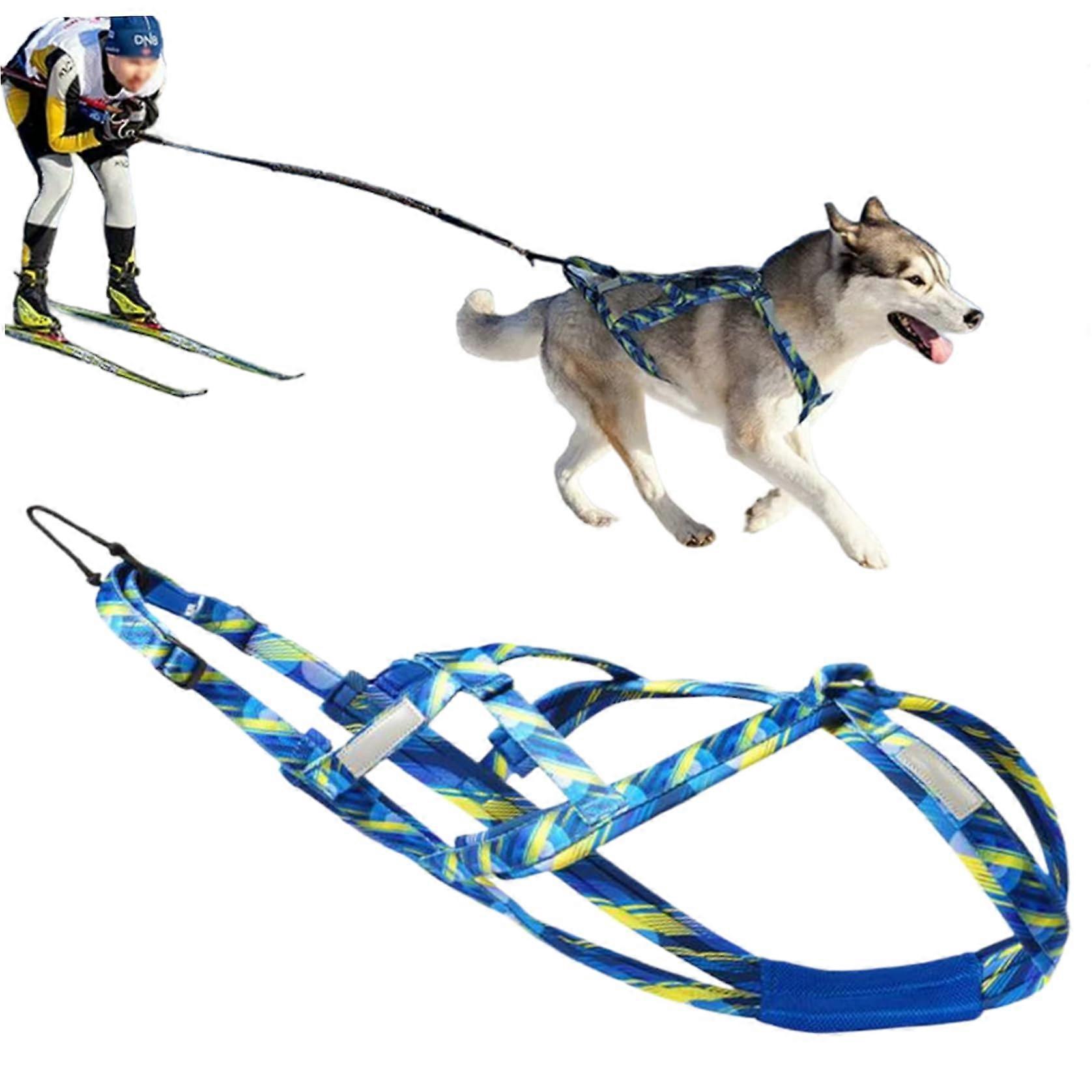Comfortable Adjustable Sled Dog Harness with Reflective Strip for Medium Large Dogs