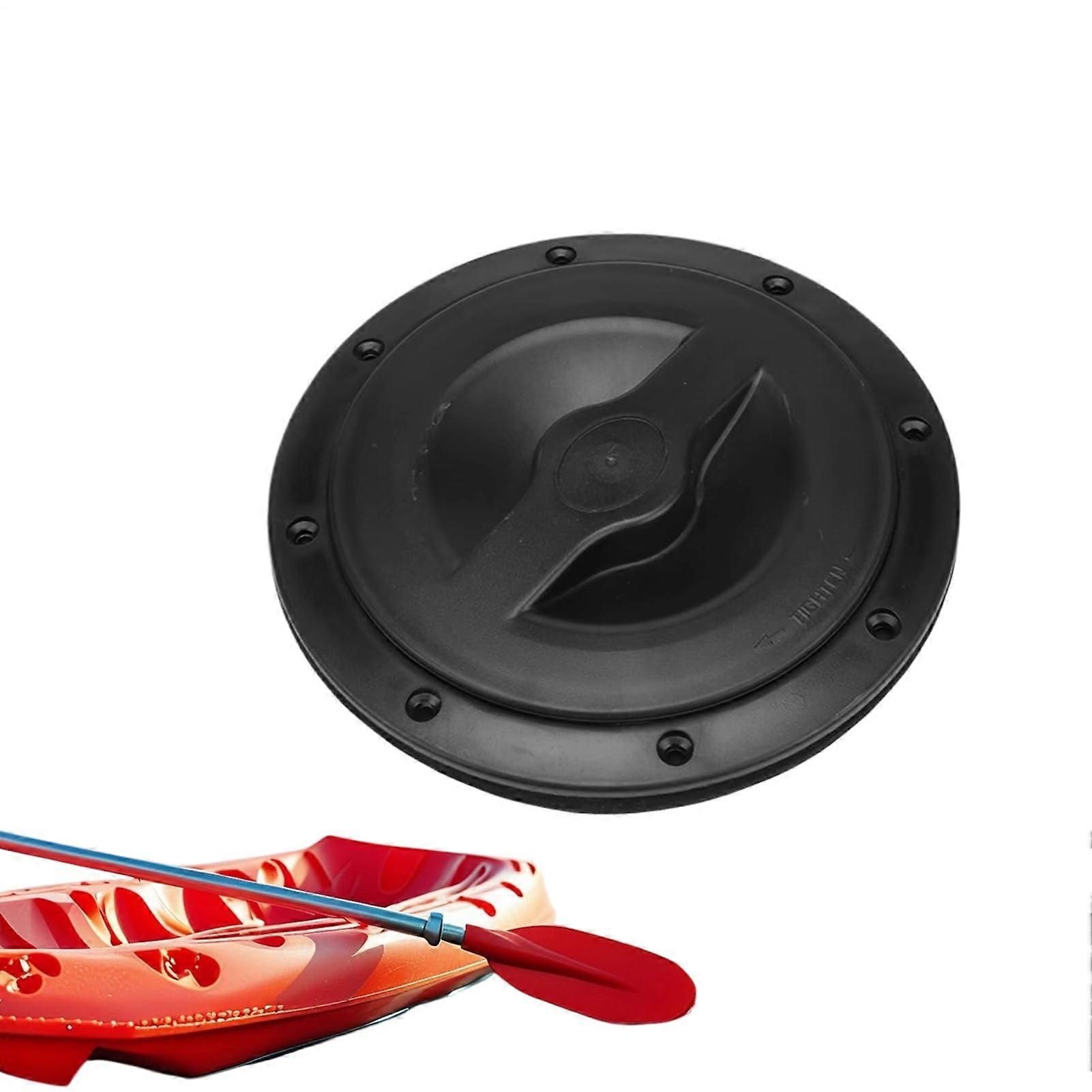Round Inspection Hatch | Waterproof Non-Slip Cover with Storage Bag for Yachts Boats Kayaks Maintenance Black Red S