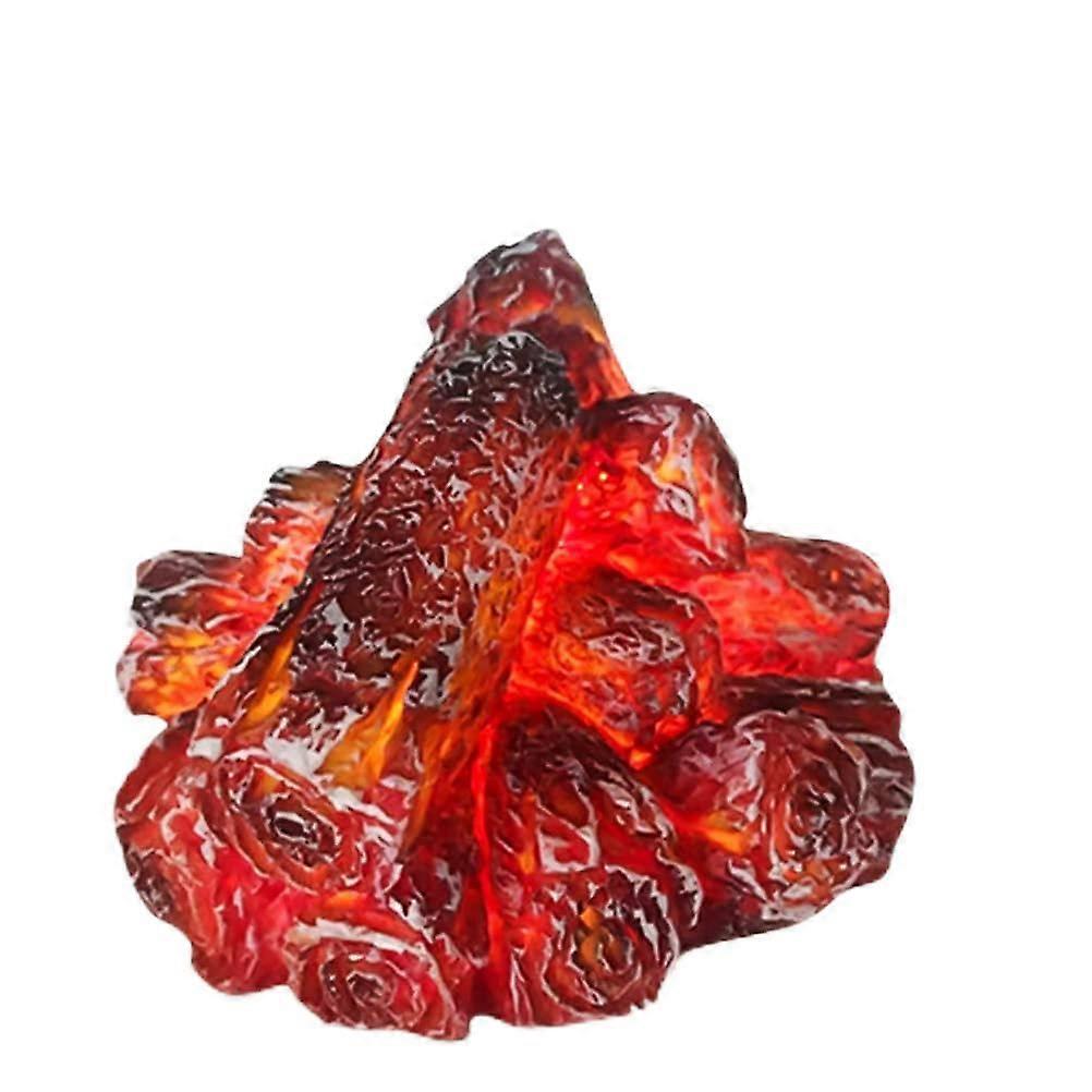 LED Simulation Charcoal Flame Lamp, Battery Operated, Flameless Night Light for Home Decor
