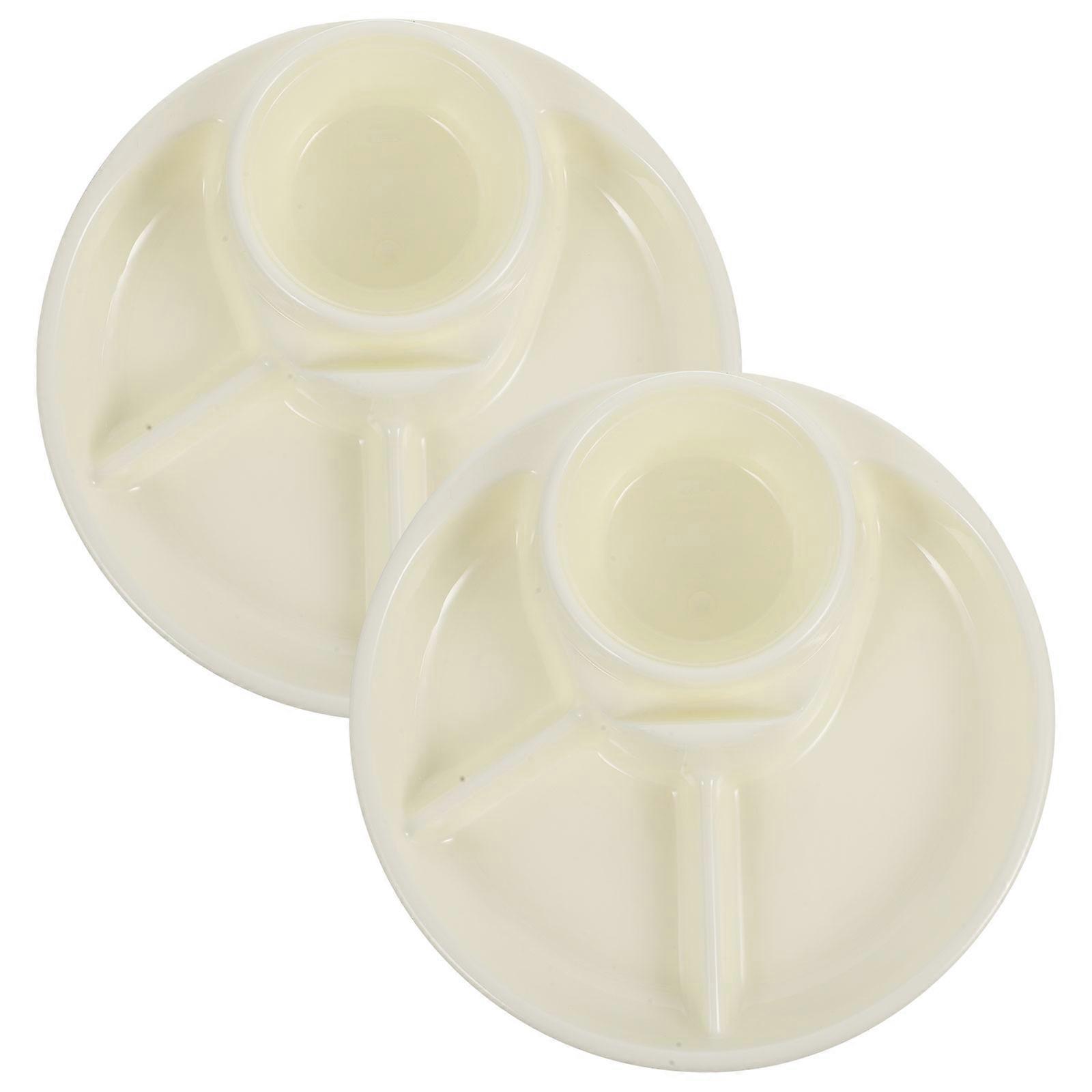 Breakfast Plate Food Separation White Color Ideal for People on a Use 21x21cm 2Pack