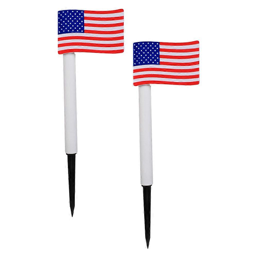 Creative Solar Lights for Independence Day Patio Fence Assorted Color 32x9.3cm Waterproof Solar Charging 2Pcs