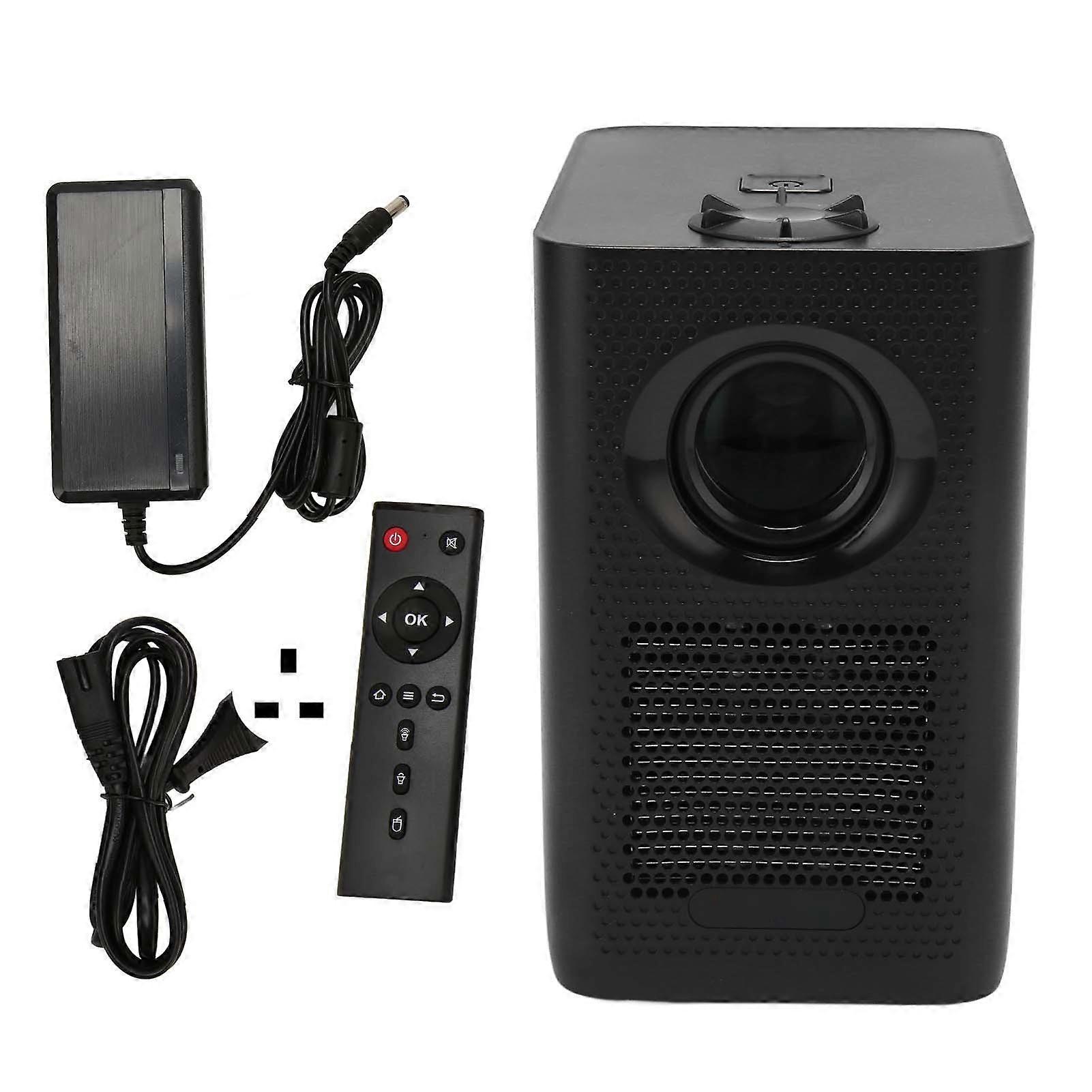 Smart HD 1080P Projector - 4K Decoding, WiFi, Bluetooth, Portable Home Theater UK Plug