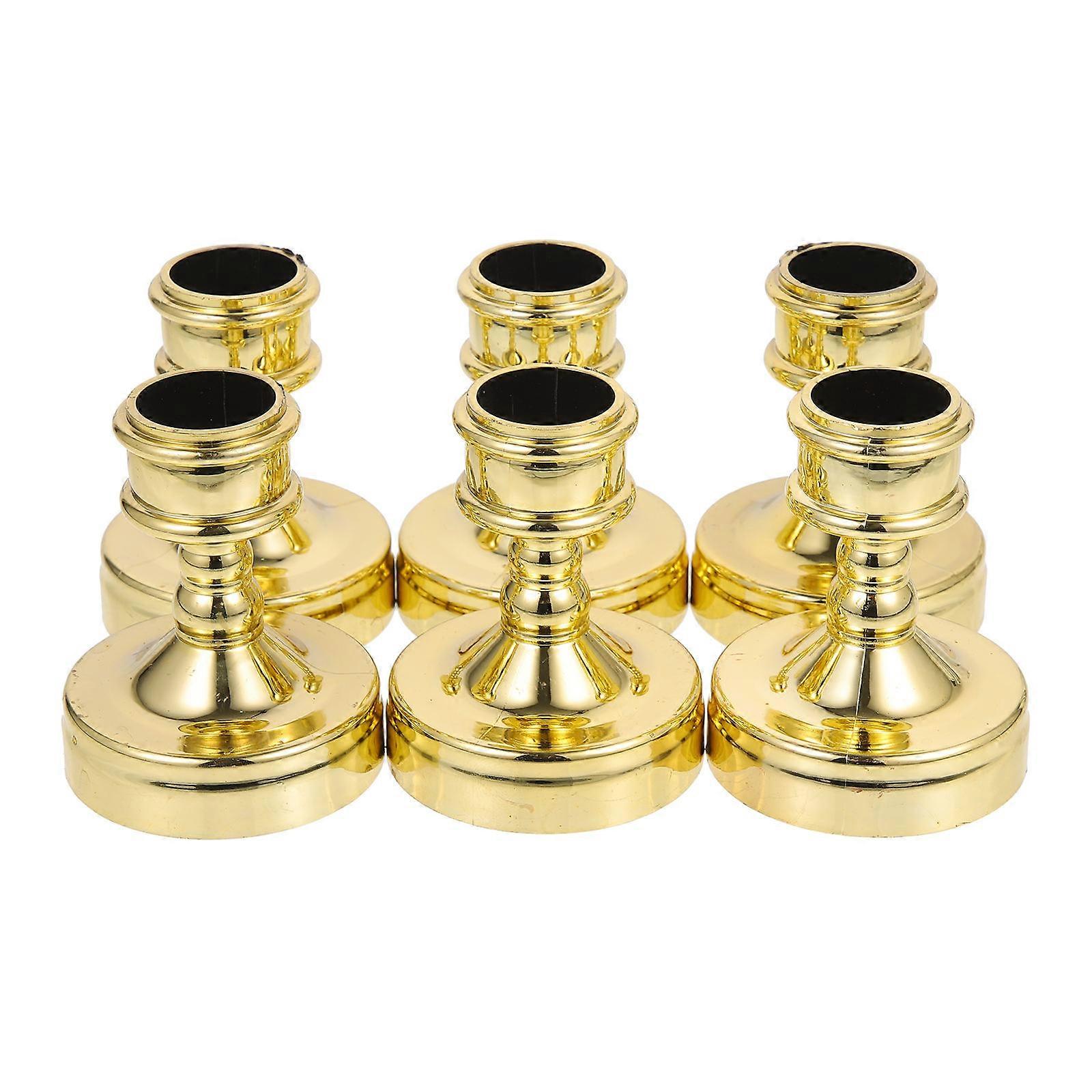 6pcs Simple ABS Candleholders Electronic Candles Stands