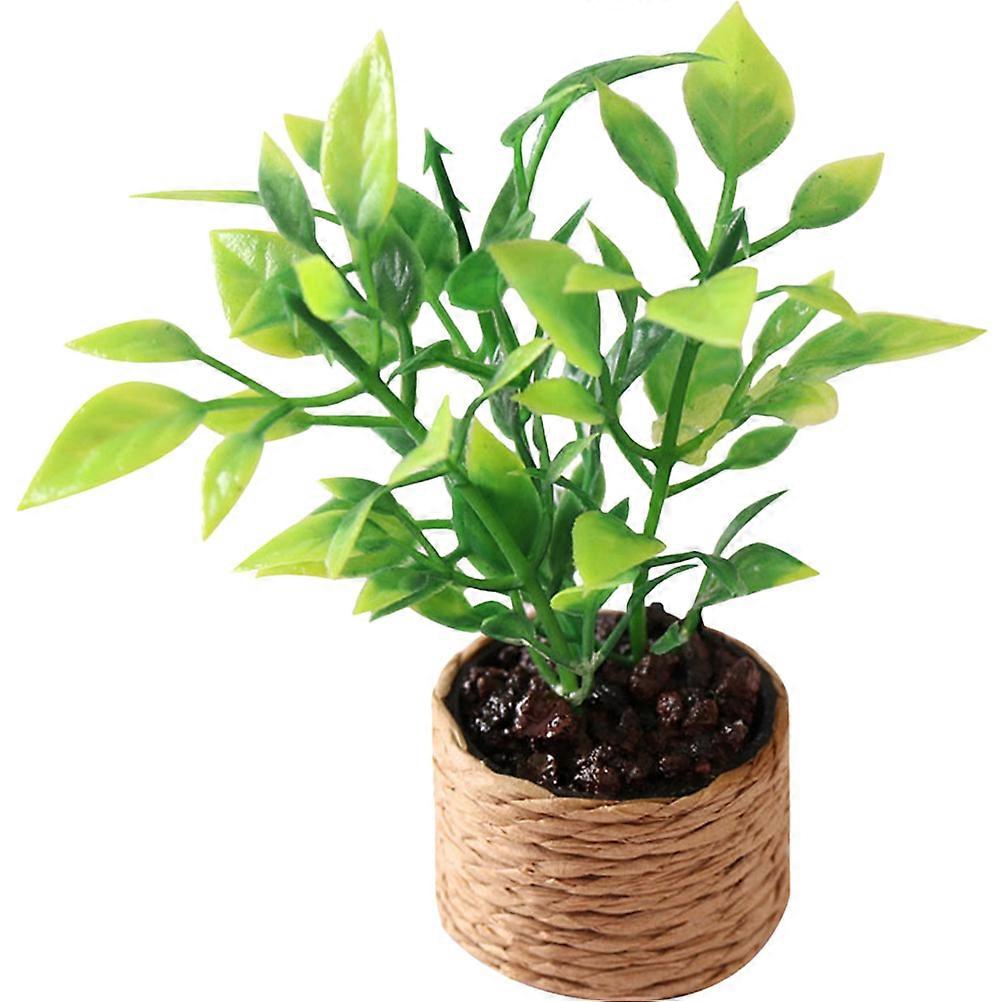 Artificial Tiny Bonsai Model Ghiveci Miniatura Copii Cameră Decor Plastic Diy Micro Peisaj 3x7.5cm 1Set