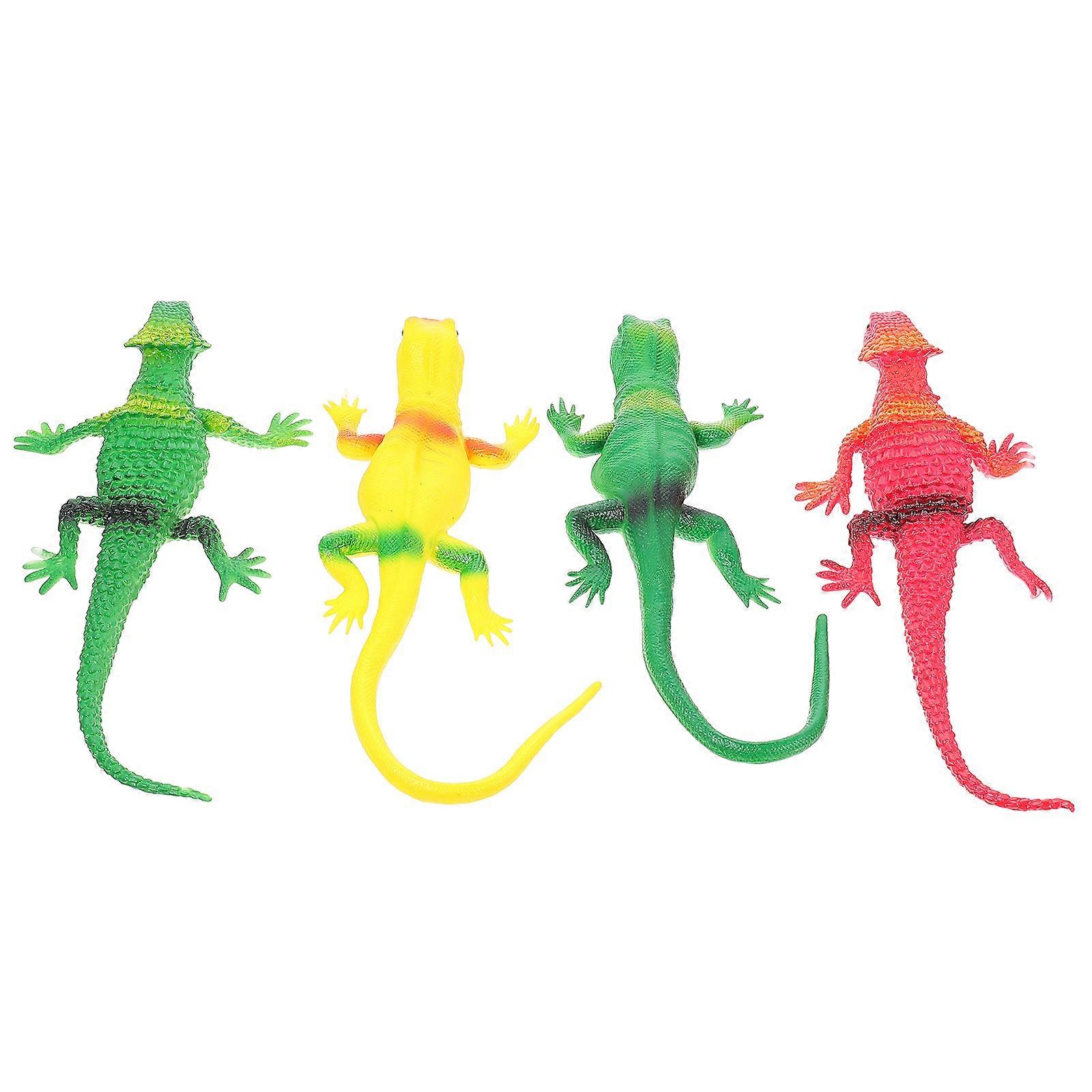 Simulation Lizards Model Mini Lizard Figures Scare Prank Lizard Shape April Fool's Day 4Pcs