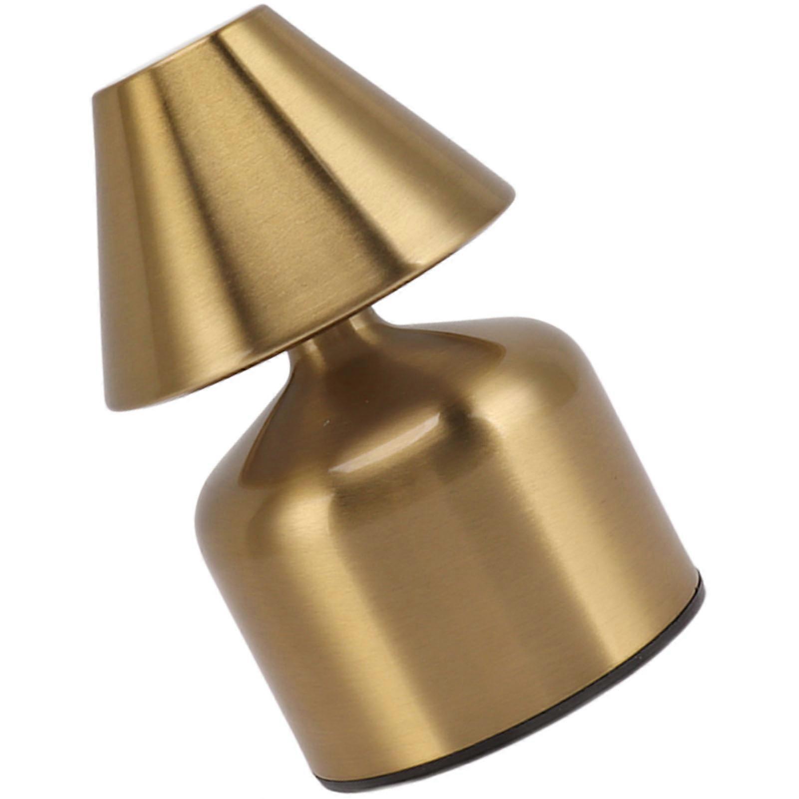 3W Stepless Dimming Touch Table Desktop Lamp 1800mAh Cordless 3 Color Rechargeable Bedside Desk Light for Bar Gold 