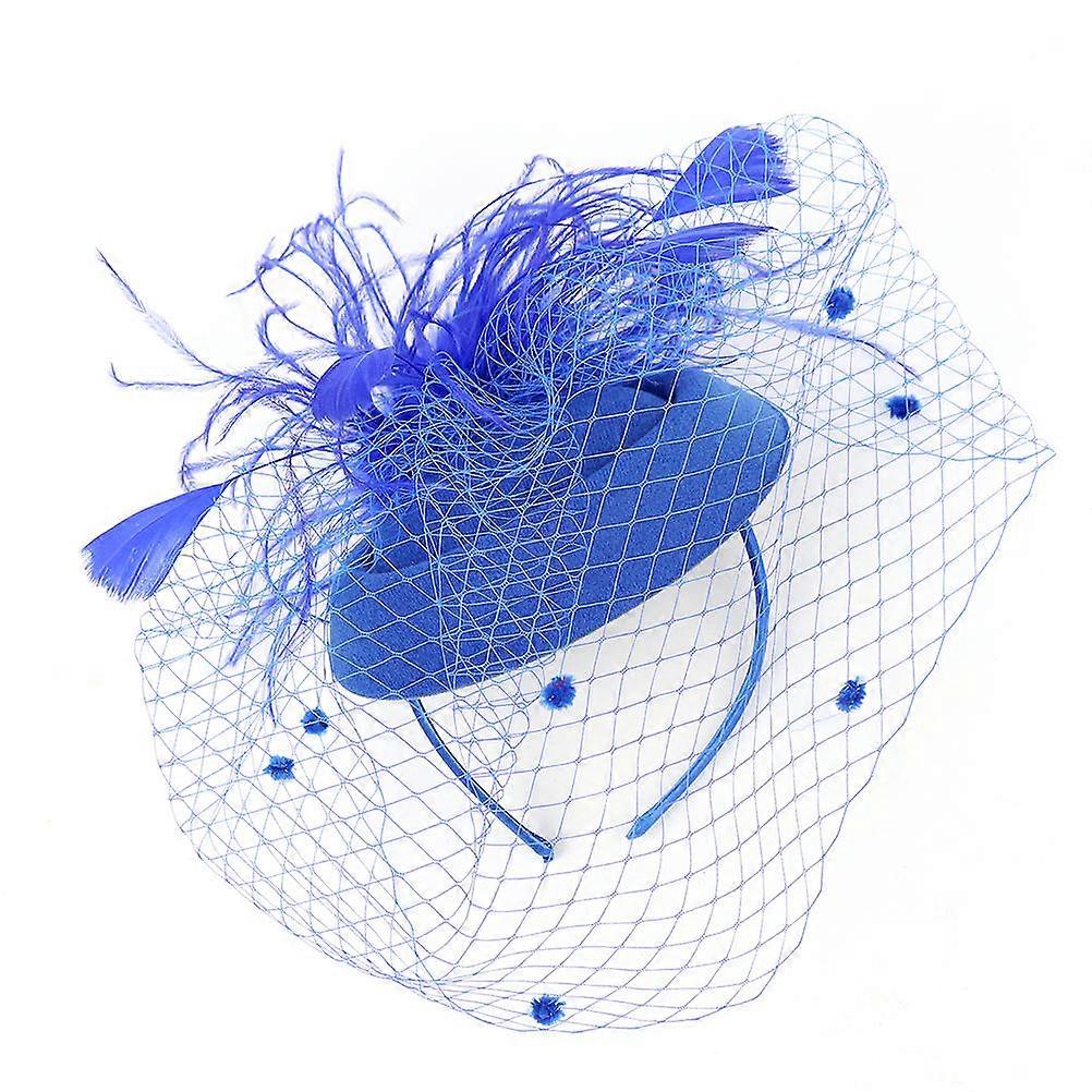 Blue Gauze Bridal Headdress for Wedding and Photo Props with Durable Comfortable Material 1 Piece