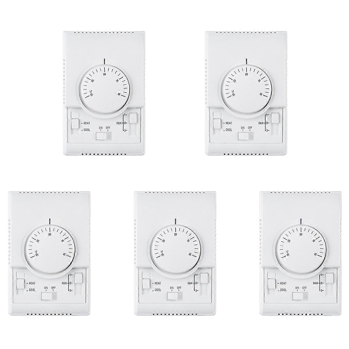 5X MT01 220VAC Room Mechanical Thermostat Air Conditioner Fan Coil Thermostat Temperature Controller