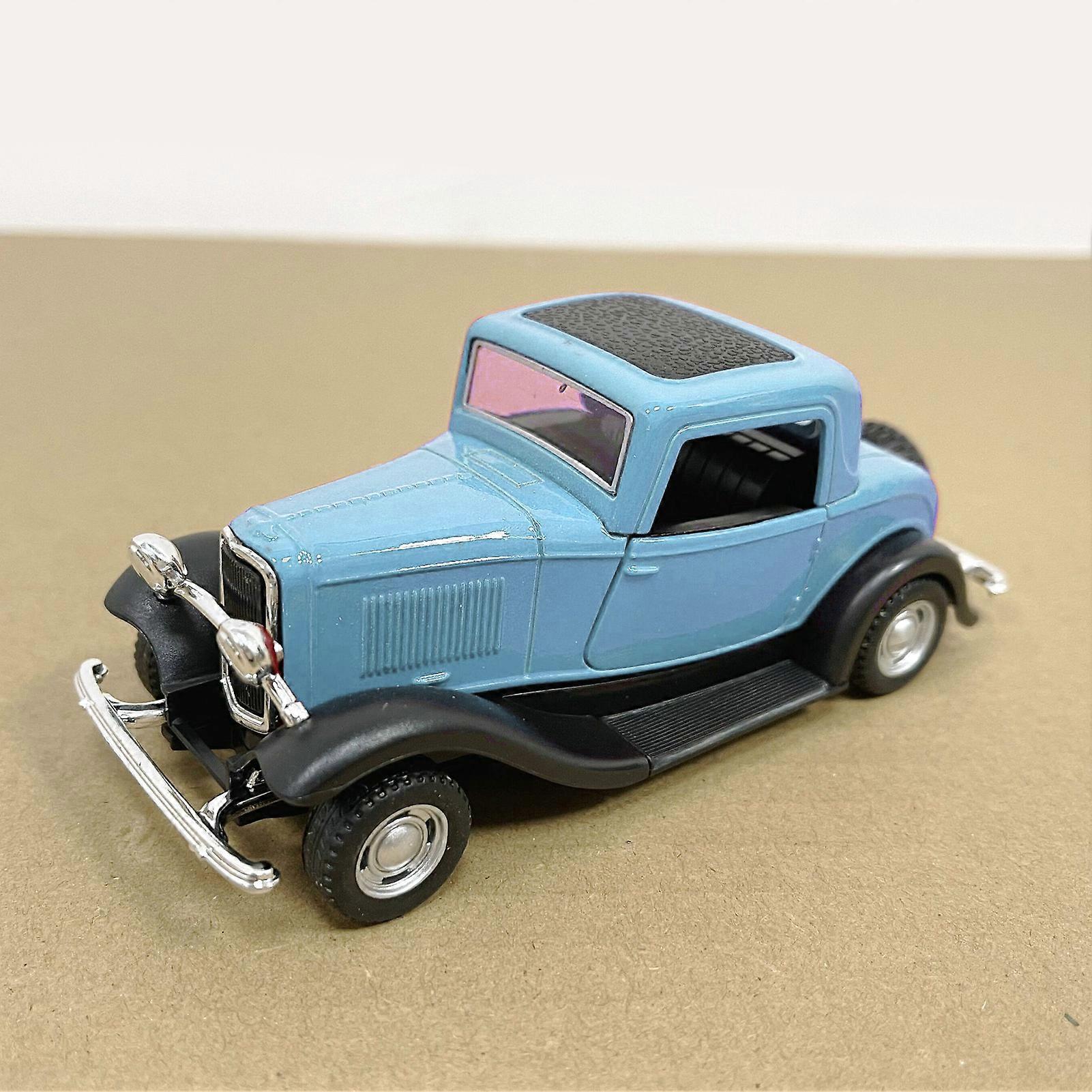 1:32 Classic Car Model Alloy Vintage Simulation Toy Antique Pullback Opened Doors Model Blue 