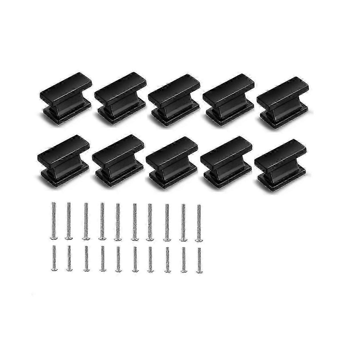 2025 Latest Model 10 Pack Square Black Cabinet Knobs Drawer Dresser Knobs Cabinet Handles