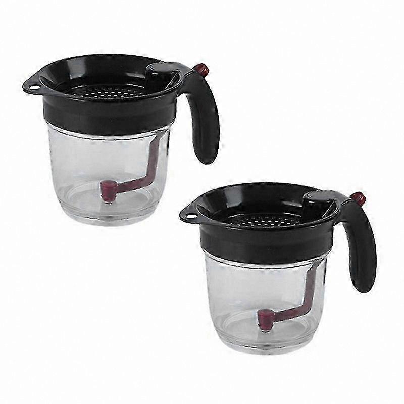 Kitchen Fat Separator with Strainer and Bottom Release for Oil and Soup Residue Filtering