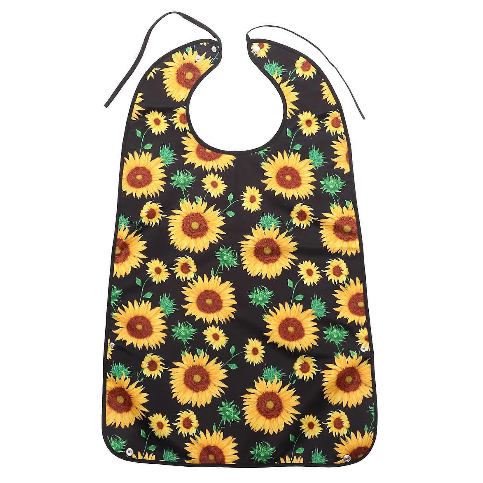 Adults with floral pattern dining bib for seniors, comfortable and easycare design for daily use.