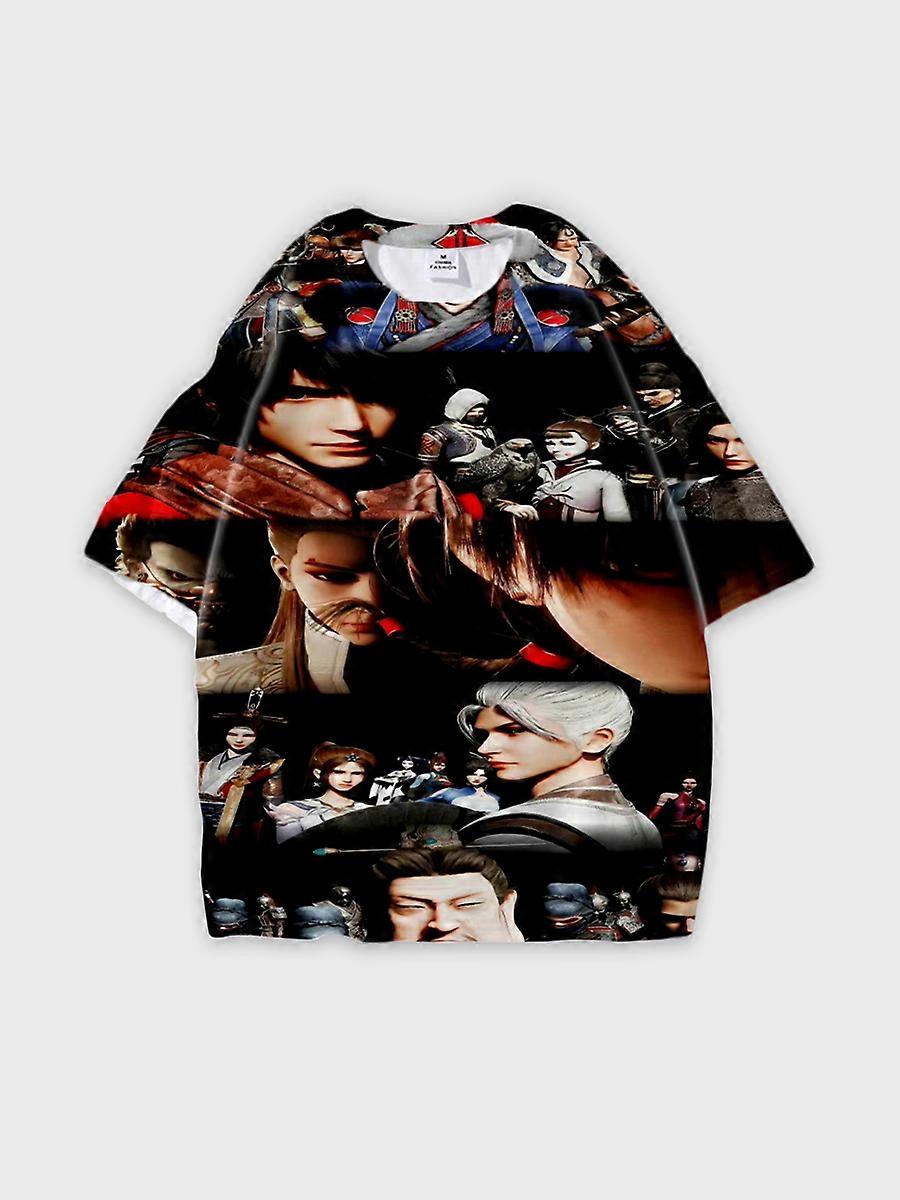 T-shirt round neck Character Pattern loose short sleeve P1617