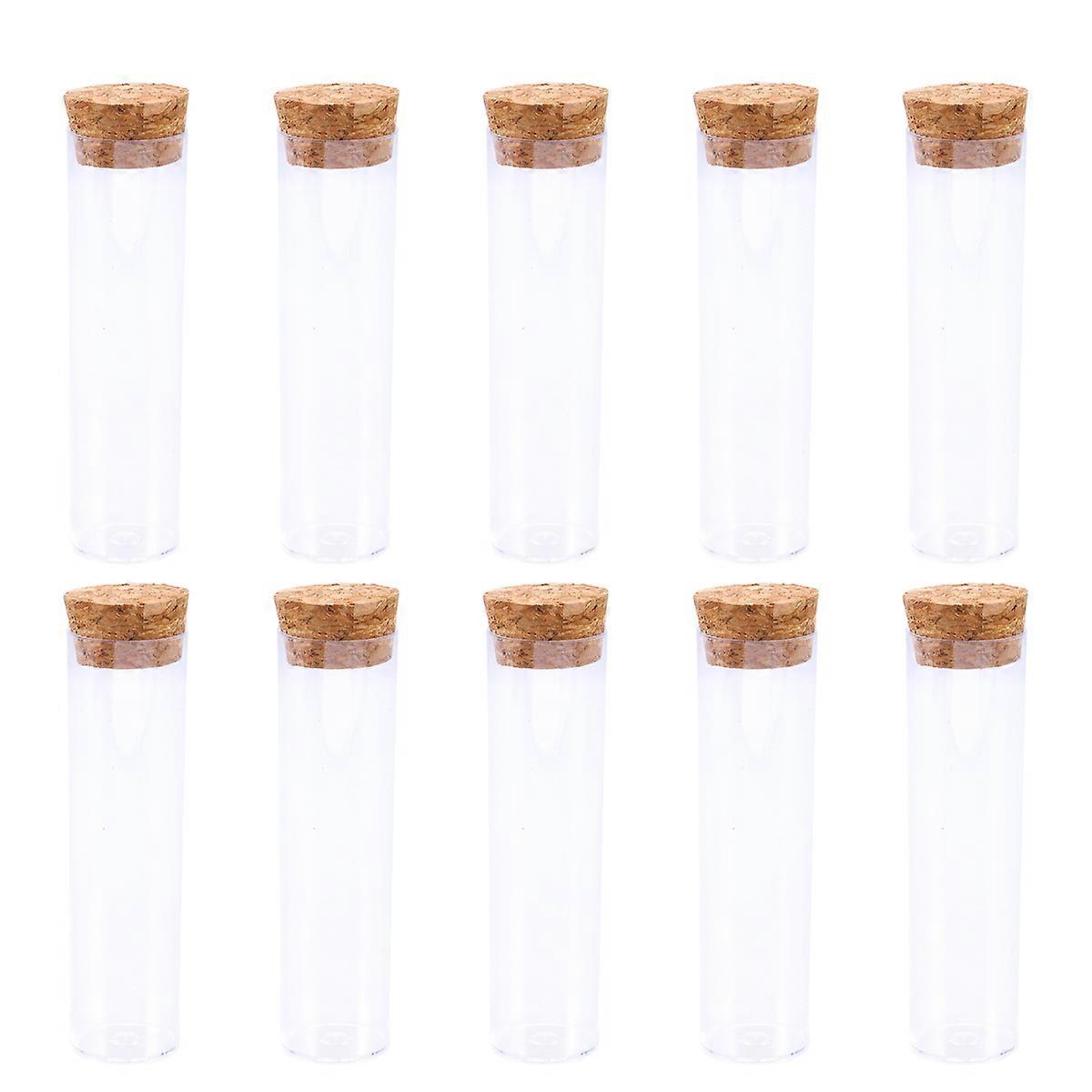Plastic Test Tube with Wooden Plugs for Storaging Use Safe Durable Great for Science Experiments 10pcs
