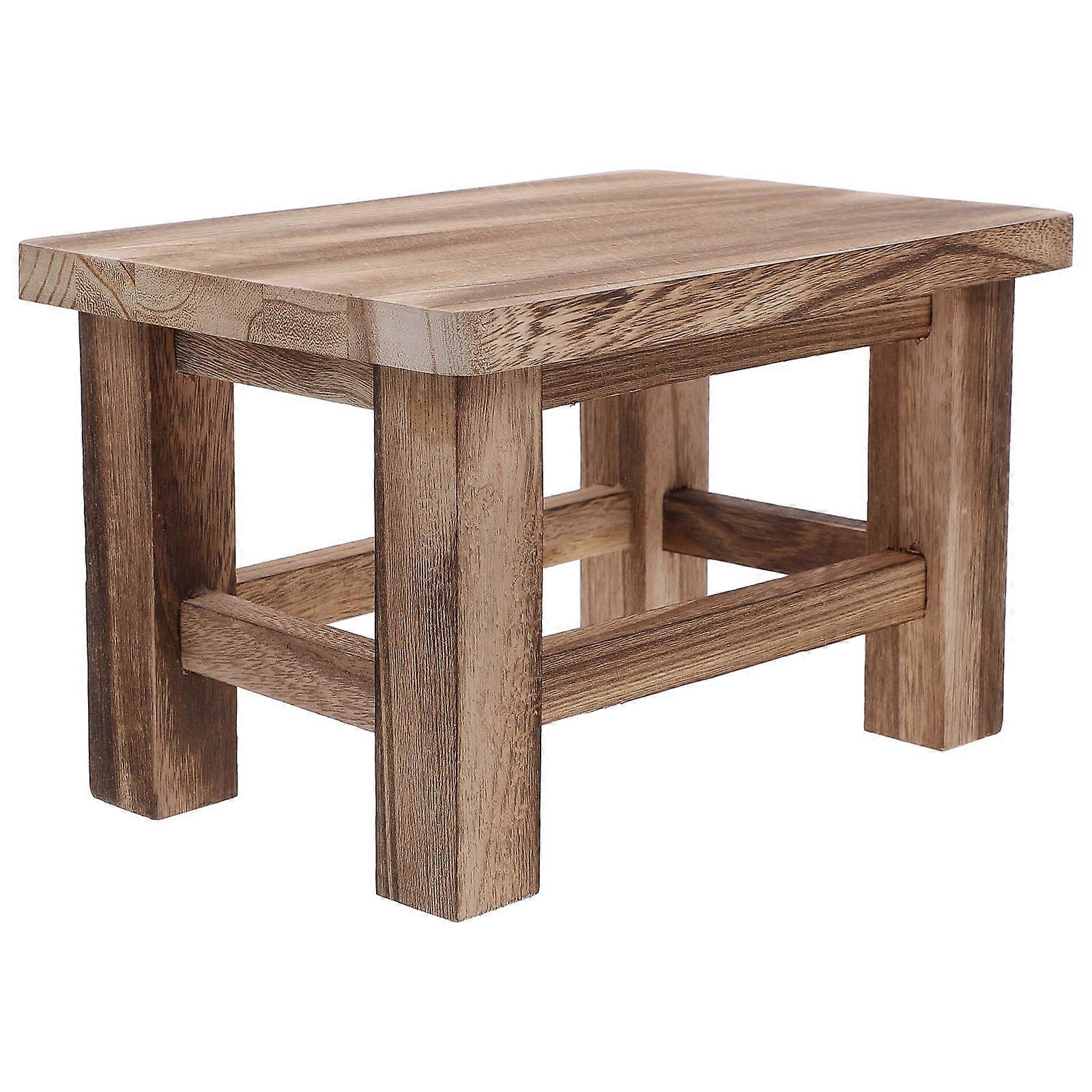 Solid Wood Small Stool for Home Multi Color Compact and Comfortable Shoe Changing Stool 12.5 x 12.5 x 15 inches