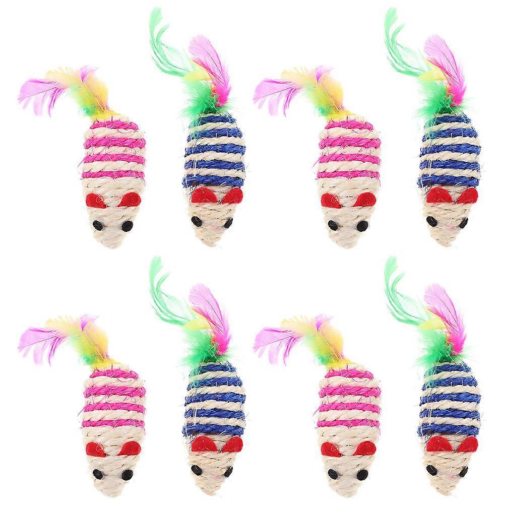 8pcs Catnip Mouse for Kittens Durable Cartoon Chew Toy Promotes Active Play & Natural Hunting Instinct Safe & Fun Pet Entertainment