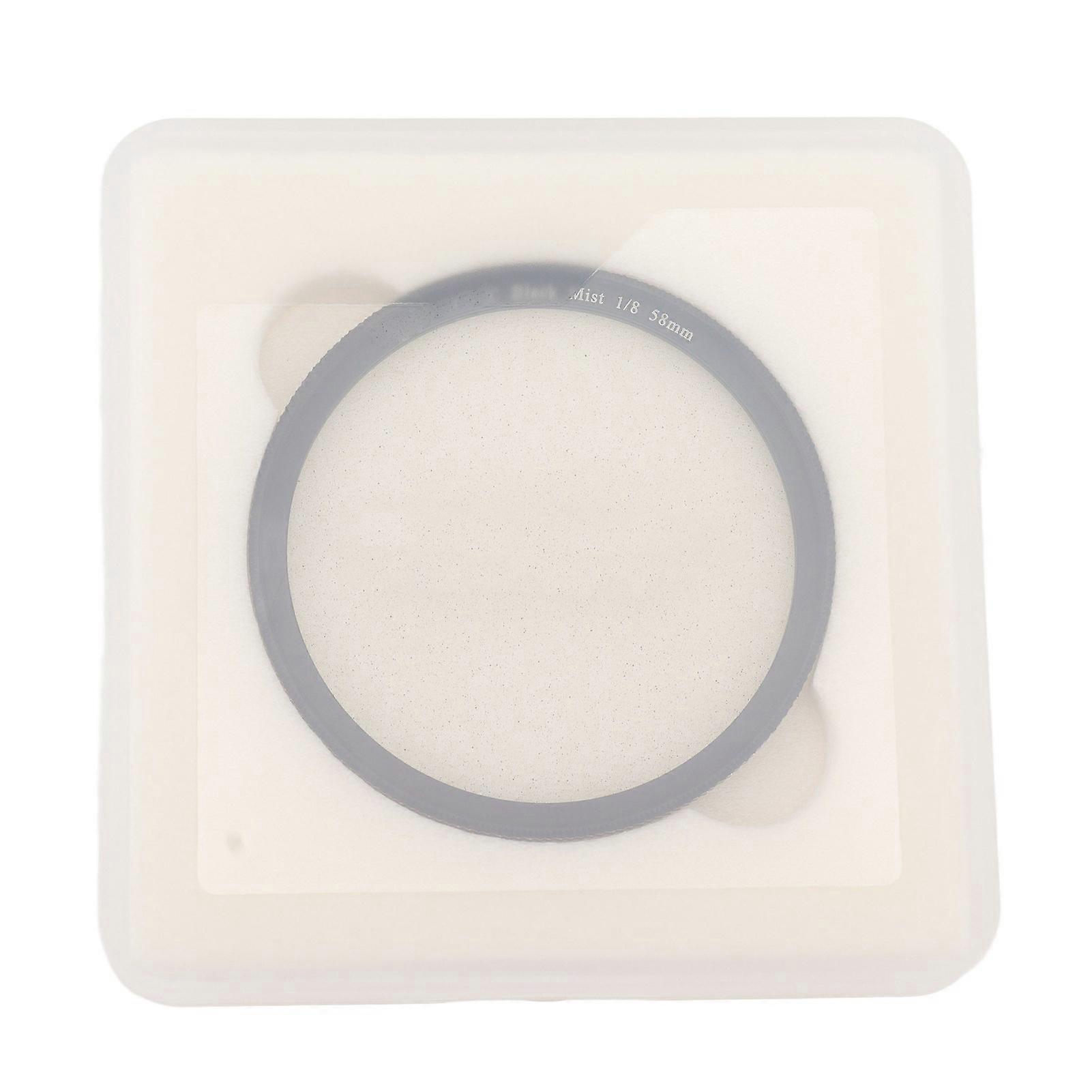 Lightdow 1/8 Camera Black Mist Filter Soft Focus Optical Glass Camera Filter Lens for Video Shooting 58mm