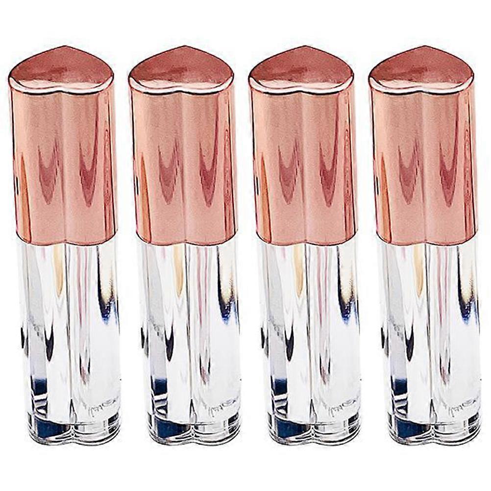 Transparent Empty Lip Gloss Tubes with Wand 4PCS Leak Proof Cosmetic Containers for DIY Lip Balm, Portable Travel & Makeup Storage Bottles