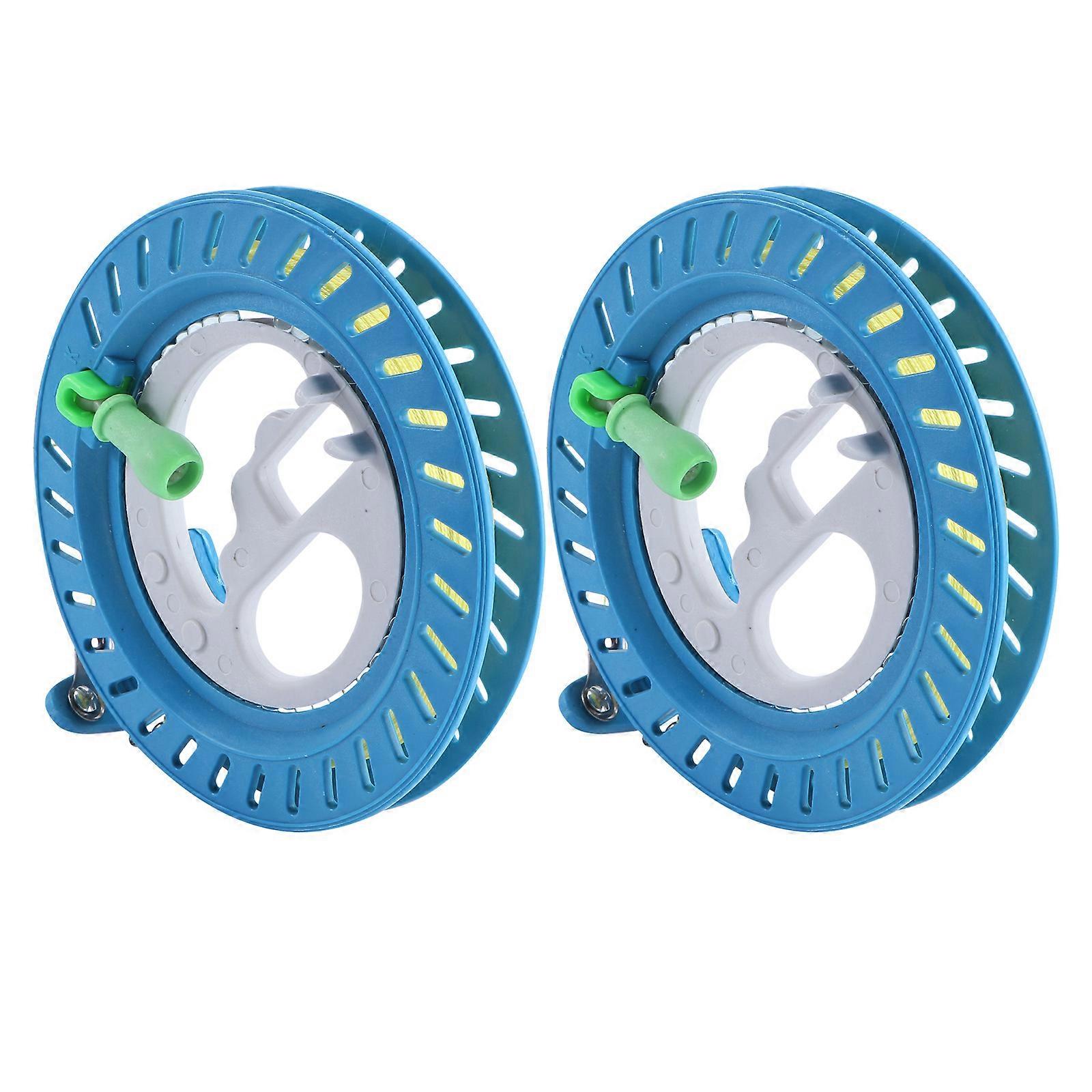 Blue Lockable Kite Reel with ABS Material for Outdoor Use 2 Pieces