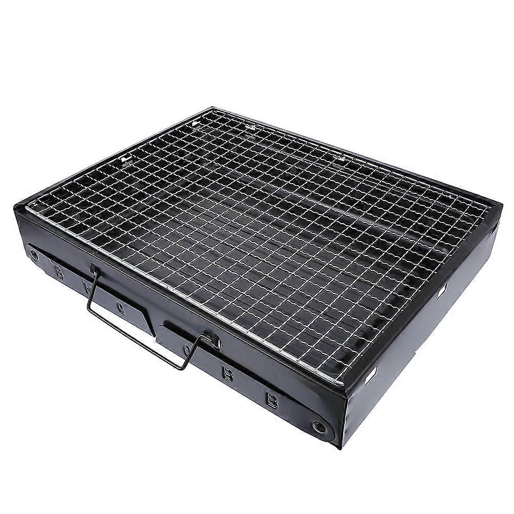Folding Camping BBQ Grill Black 35X27cm Simple Design Practical Function 1Pcs