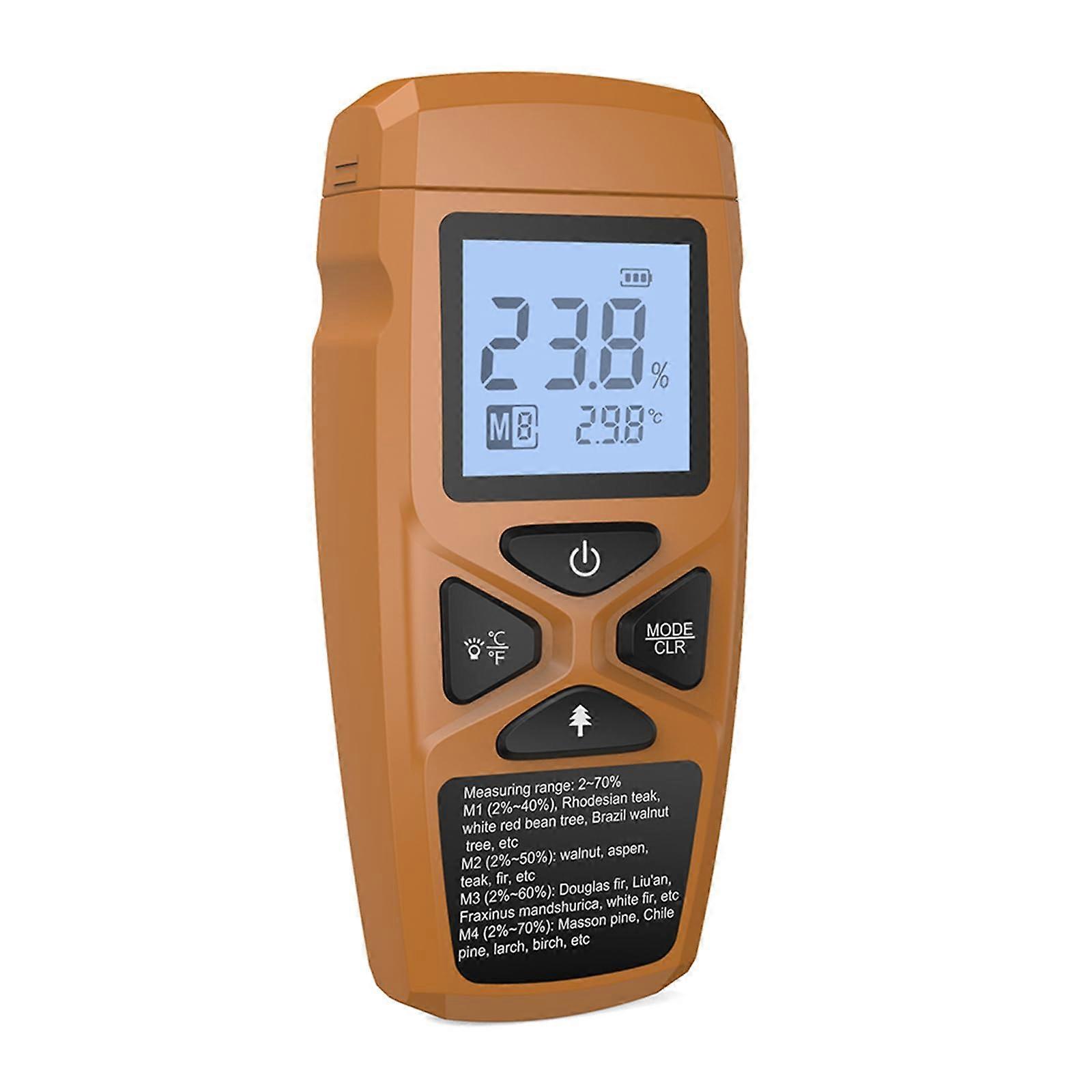 Wood Moisture Meter High-Precision Moisture Tester Device For Woodworking And Agriculture Yellow