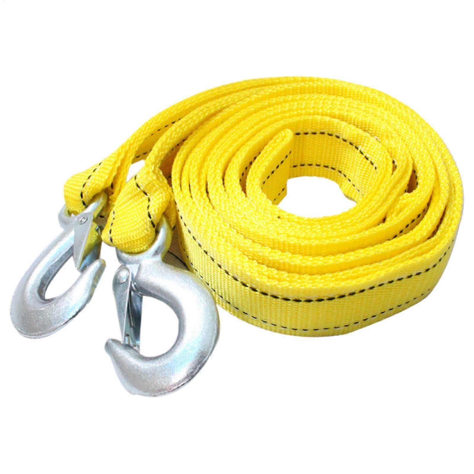 Nylon Tow Strap 5M, Heavy-Duty Recovery Pull Cable with Hooks, Vehicle Recovery Strap for Trucks and Cars, Auto Securing Strap