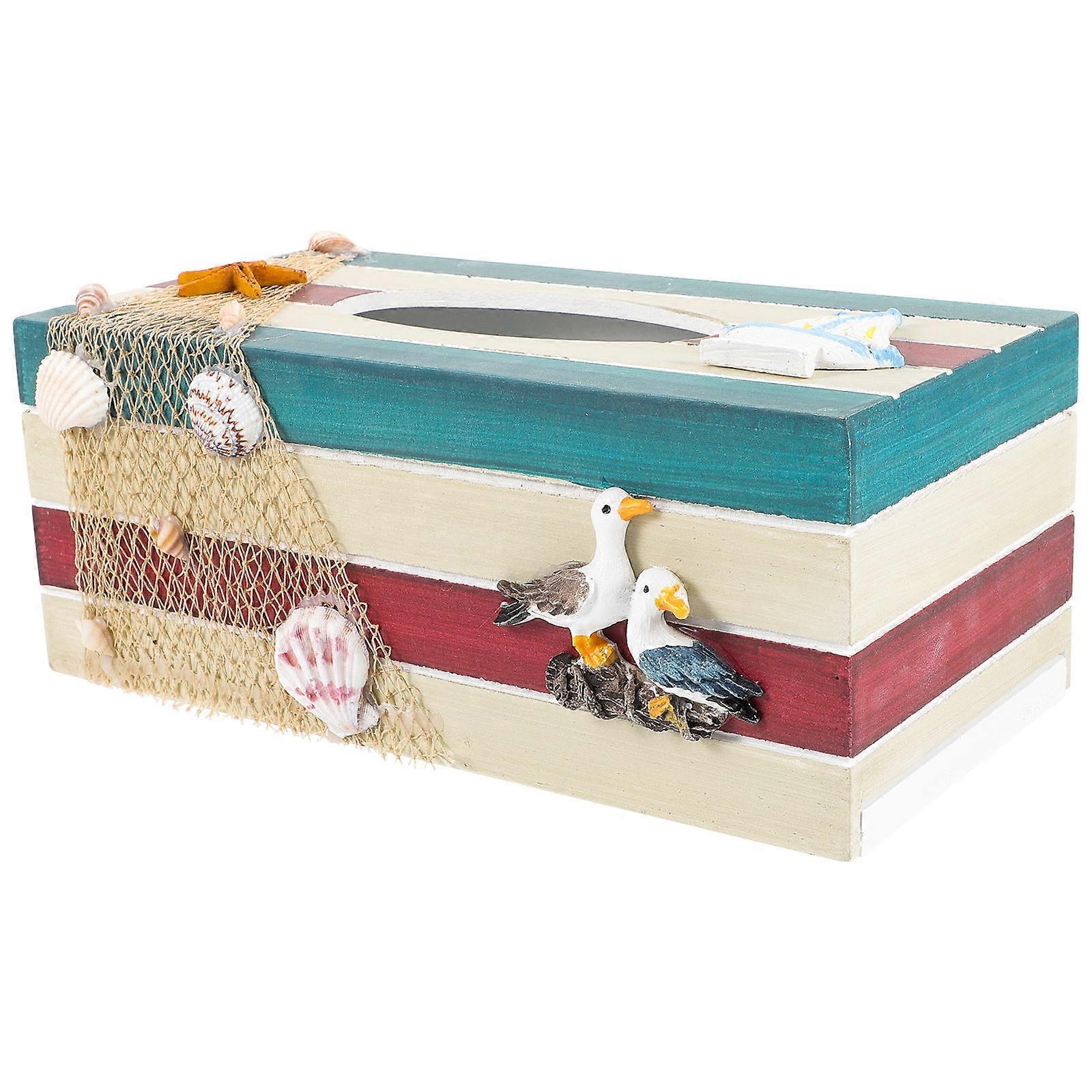 Tissue Box Storage Decorative Wooden Organizer For Room Decoration Indoor Use 1Set