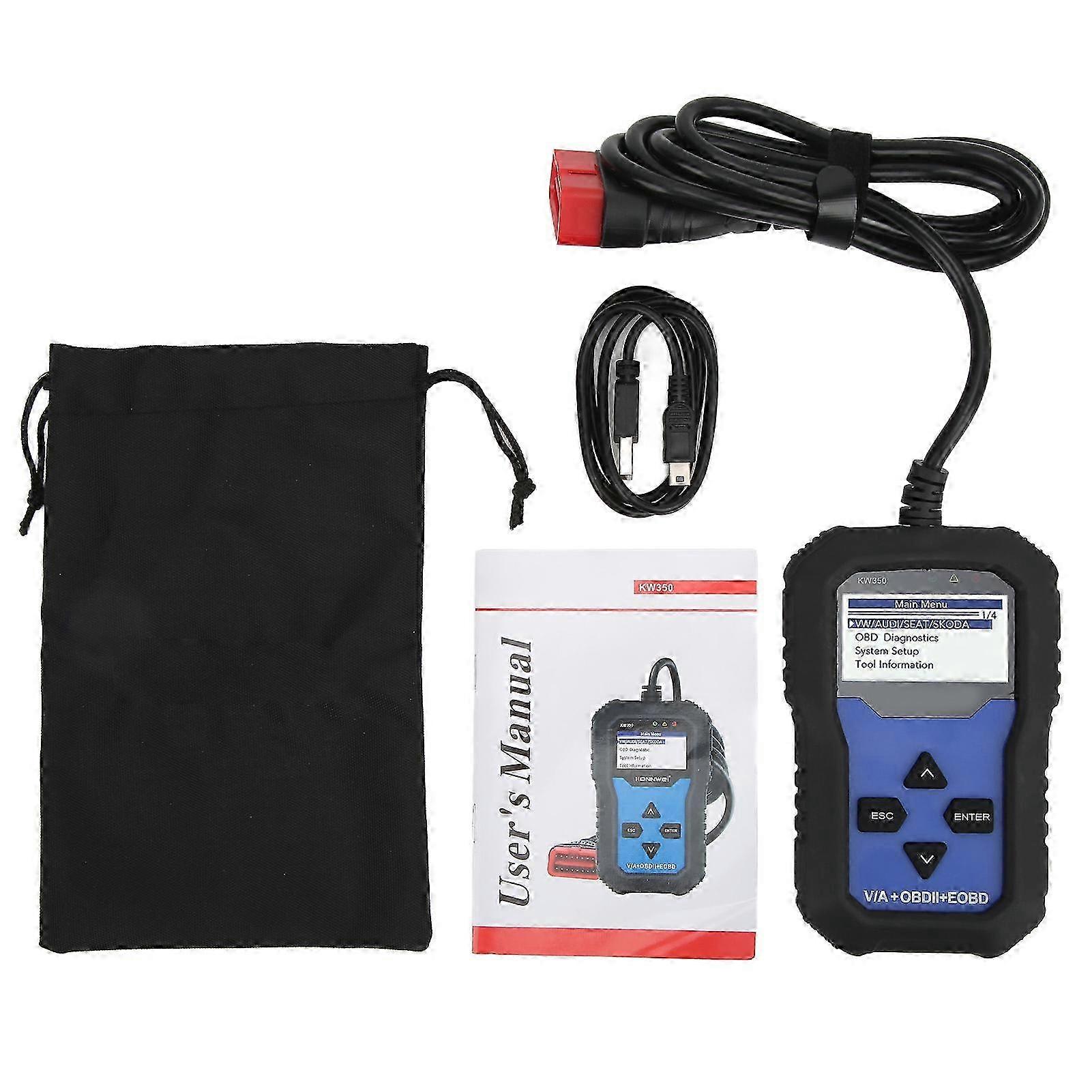 KW350 OBD2 Car Diagnostic Tool Handheld with Backlight Replacement for Certain Brands