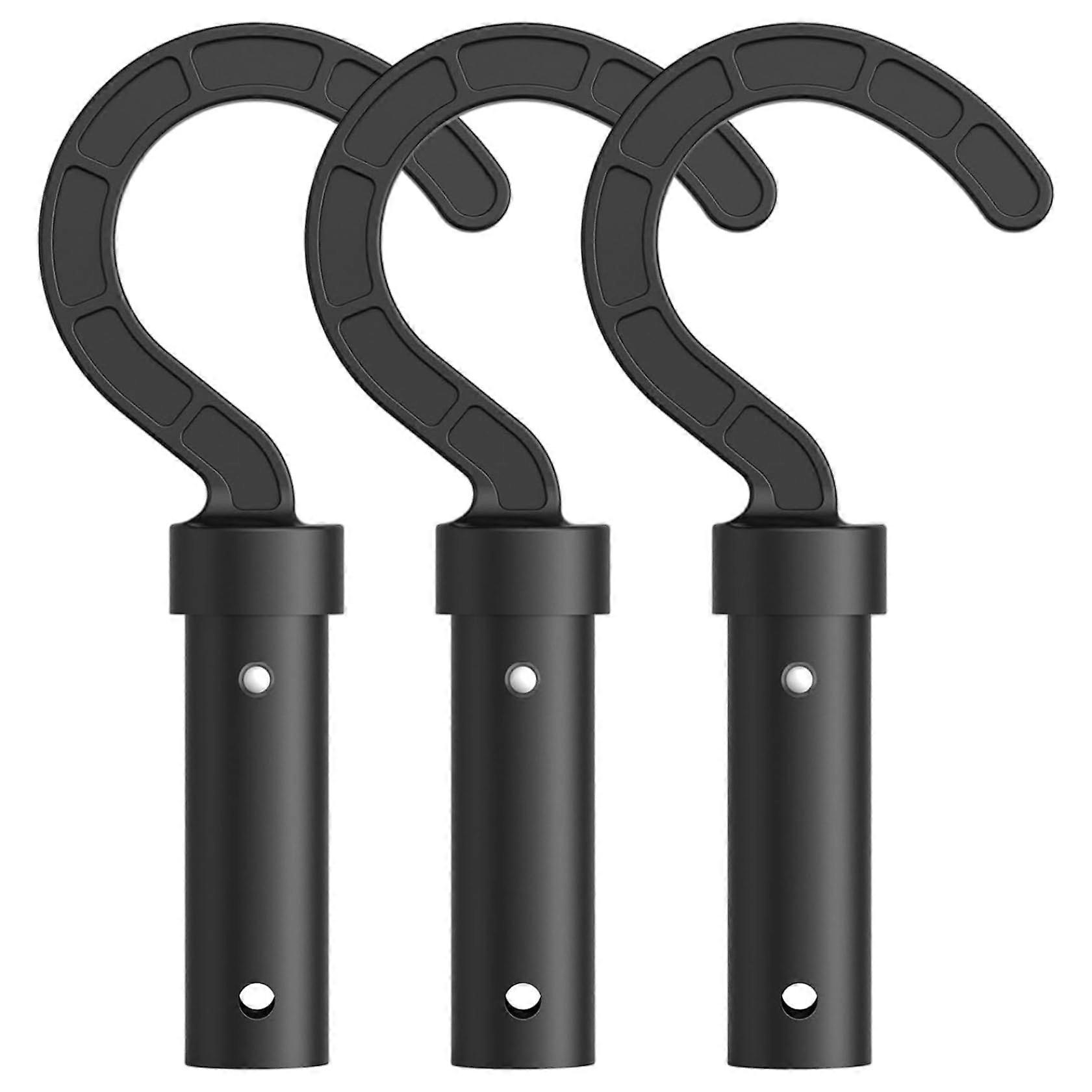 3pcs Pool Hooks for Poles, 3.7 x 8 Inch Black Replacement Pins for Pool Robot Hooks with PreDrilled Holes
