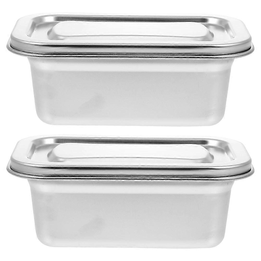 2pcs Refrigerator Storage Container Fridge Organizer Ice Cream Box with Lid