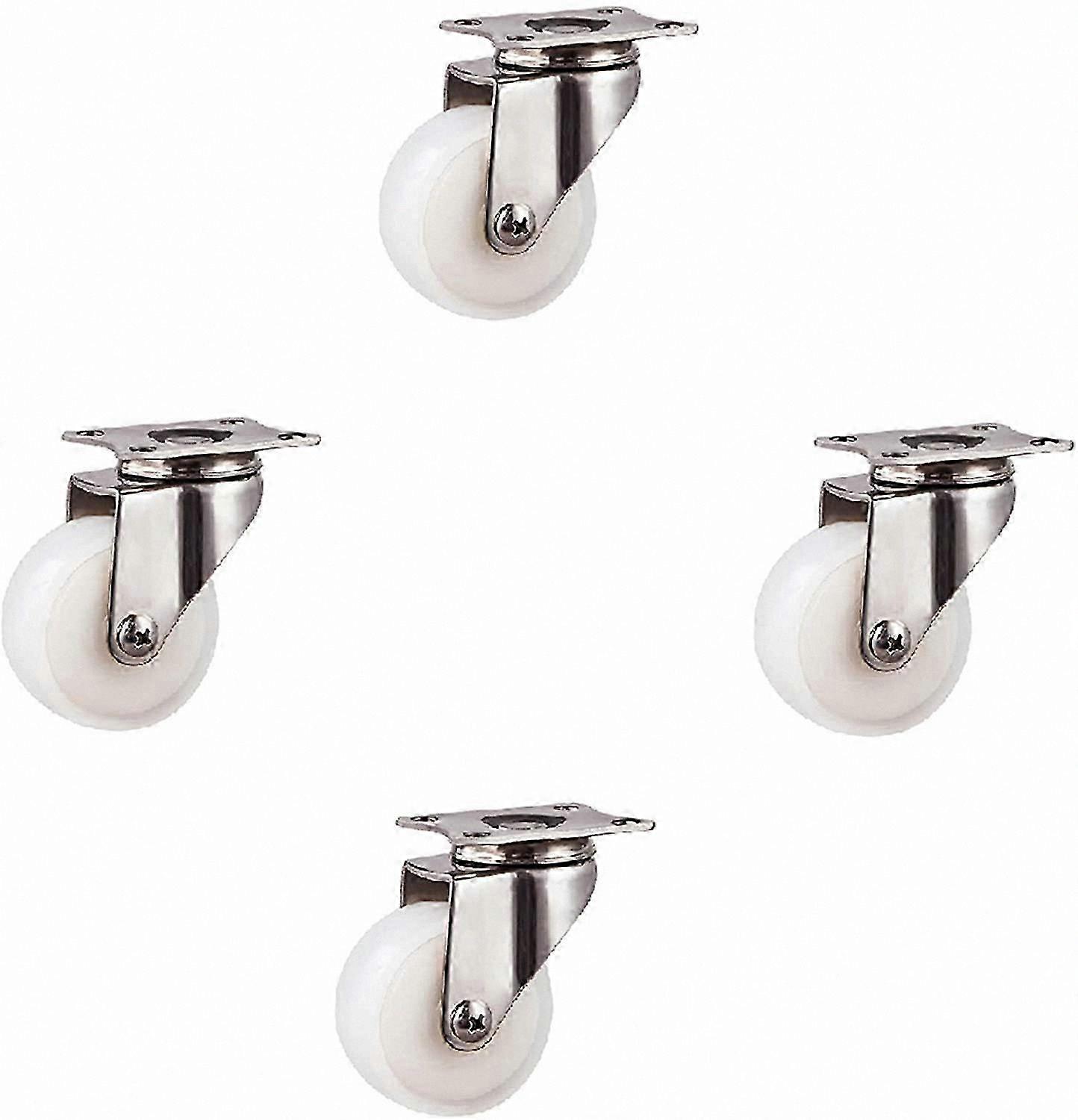 Furniture Upgrade Kit: 4pcs 1.5in Quiet Rolling Swivel Wheels with Double Bearings, Durable Rubber Casters for Smooth Mobility