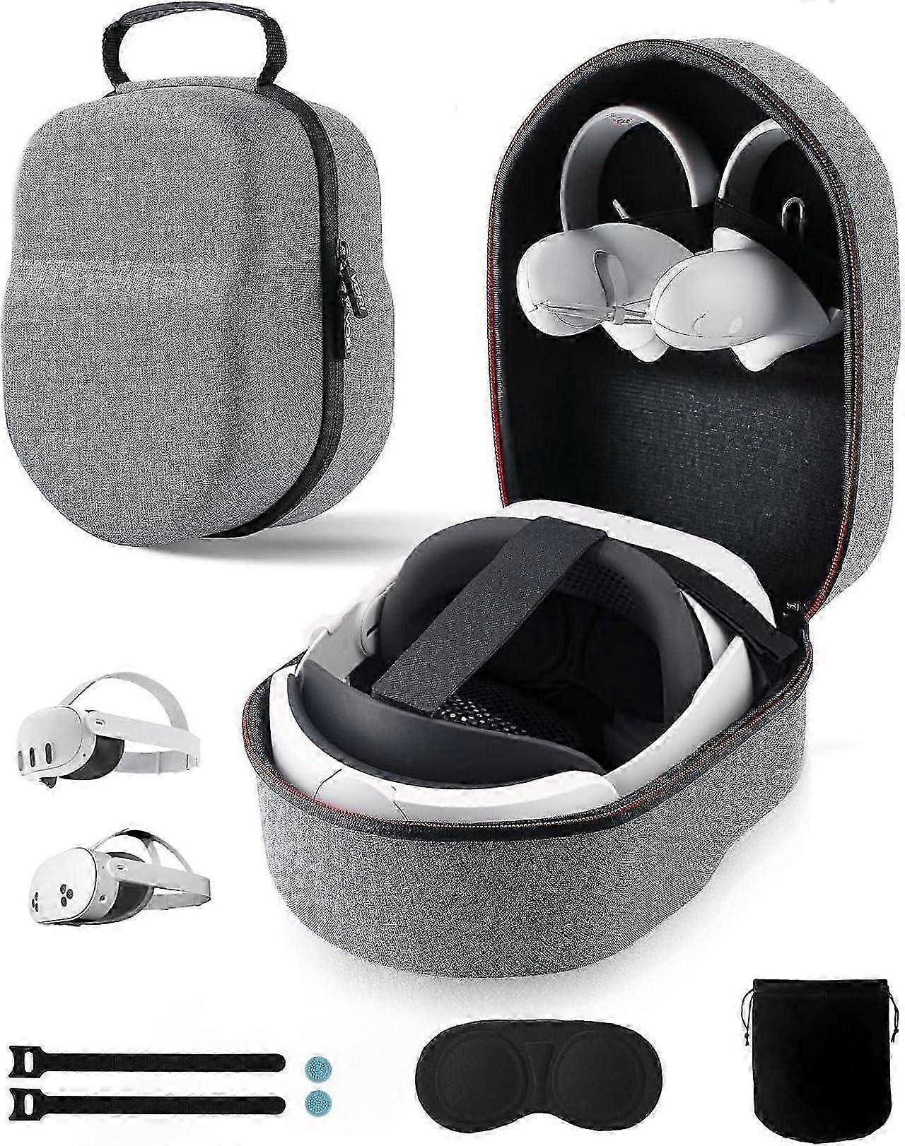 Case for Meta Quest 3/3S/2 & Vision Pro/Pico 4, Elite Strap & Battery Head Strap, with Lens Protector, Portable Hard Carrying Case