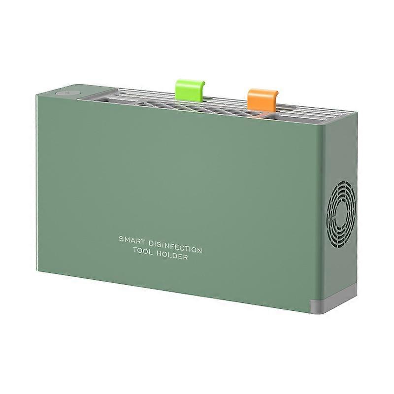 UV Disinfection Drying Chopsticks Storage Holder With Cutting Board Green