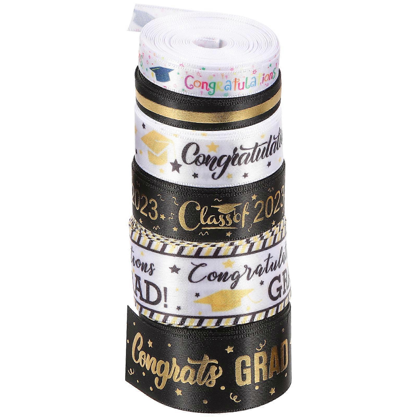 Ribbon for Bouquet Polyester Ribbon Assorted Color 176.85x0.98x0.98in Hair Bows 6 Rolls