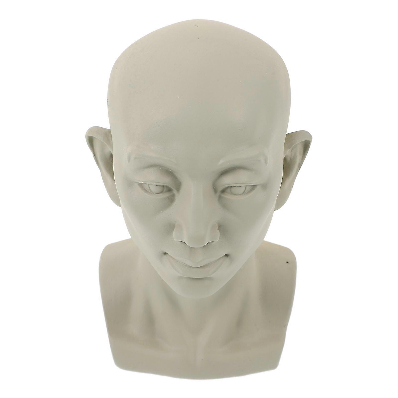 Beige Small Bust Gypsum Statue Decor For Lovers And Art Enthusiasts 11X7X7CM Classic Style Photo Prop 1 Pcs